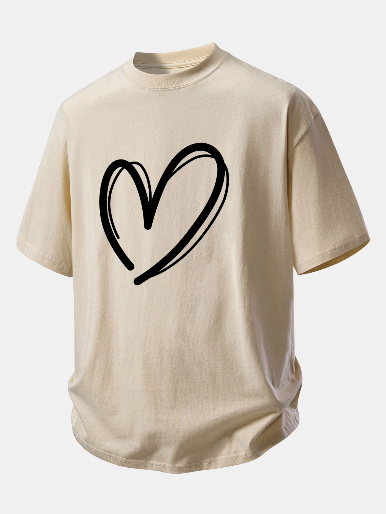 Relax Fit Heart Print Cotton T-Shirt - Image 11