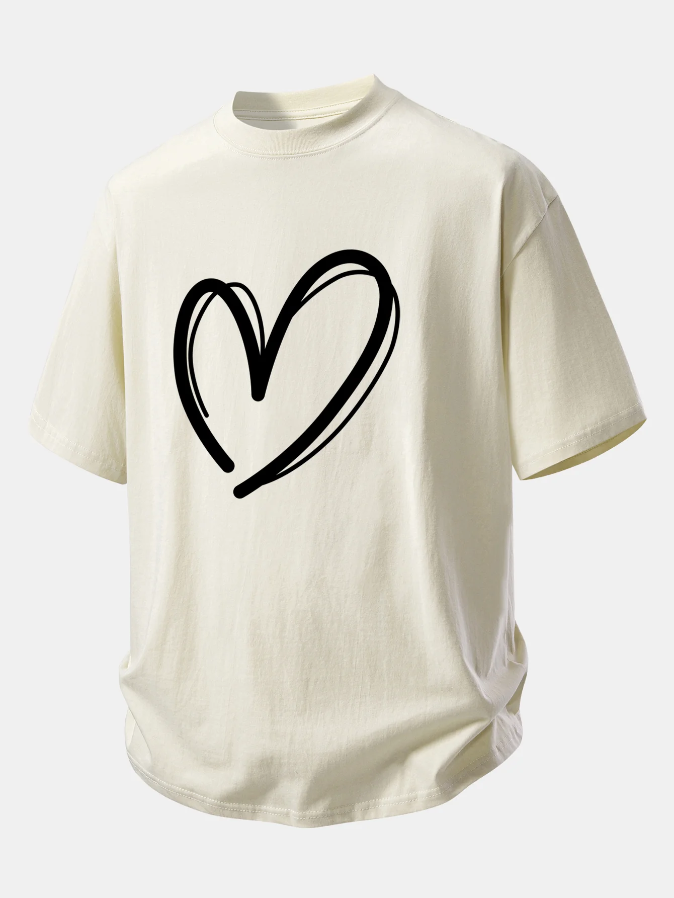 Relax Fit Heart Print Cotton T-Shirt - Image 12