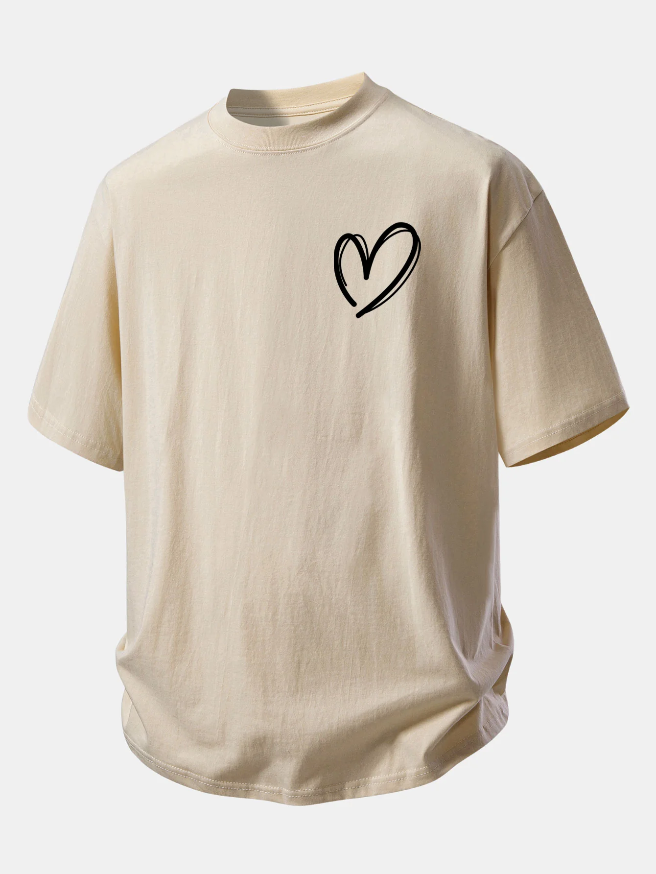 Relax Fit Heart Print Cotton T-Shirt - Image 11