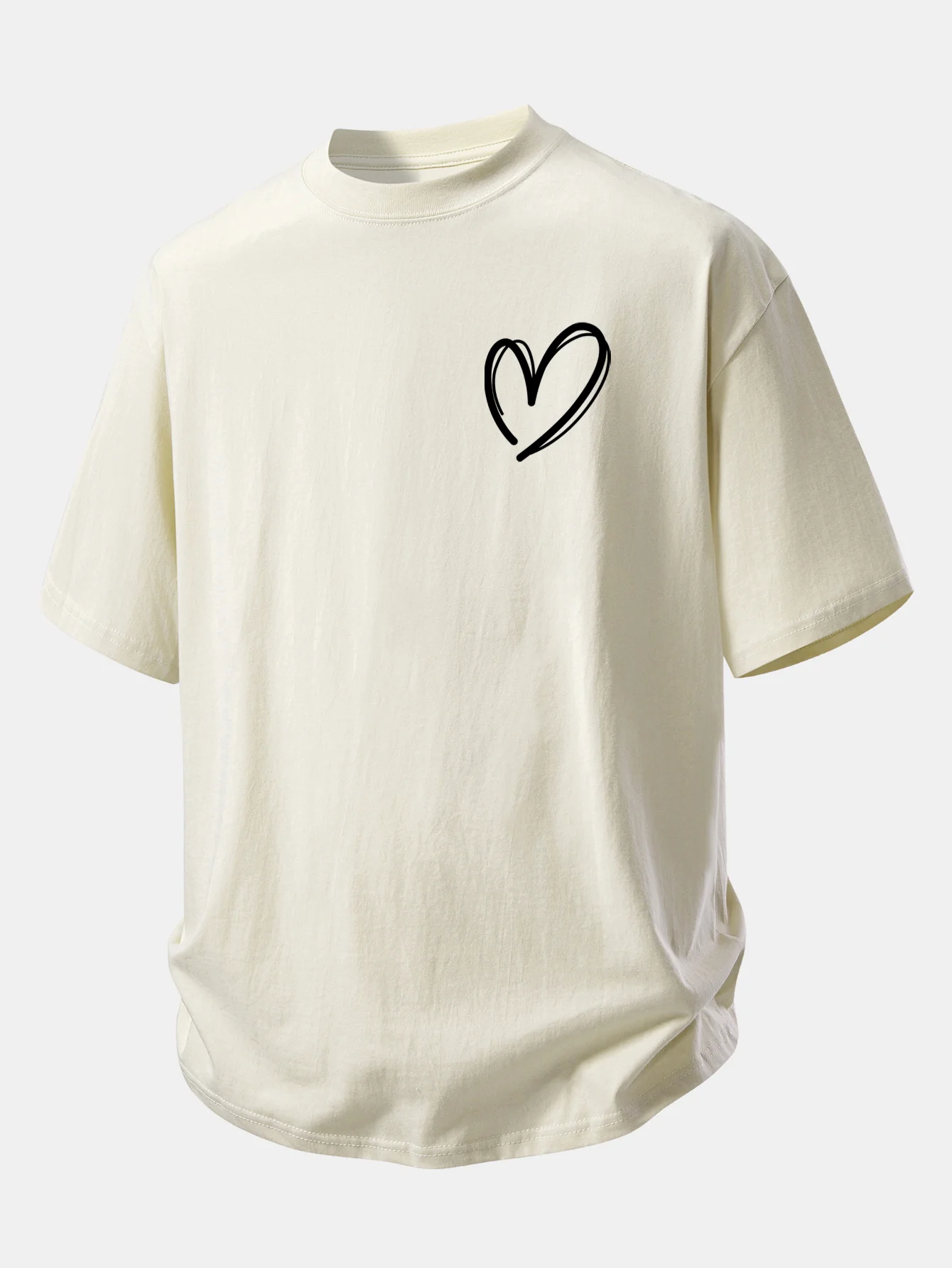 Relax Fit Heart Print Cotton T-Shirt - Image 12