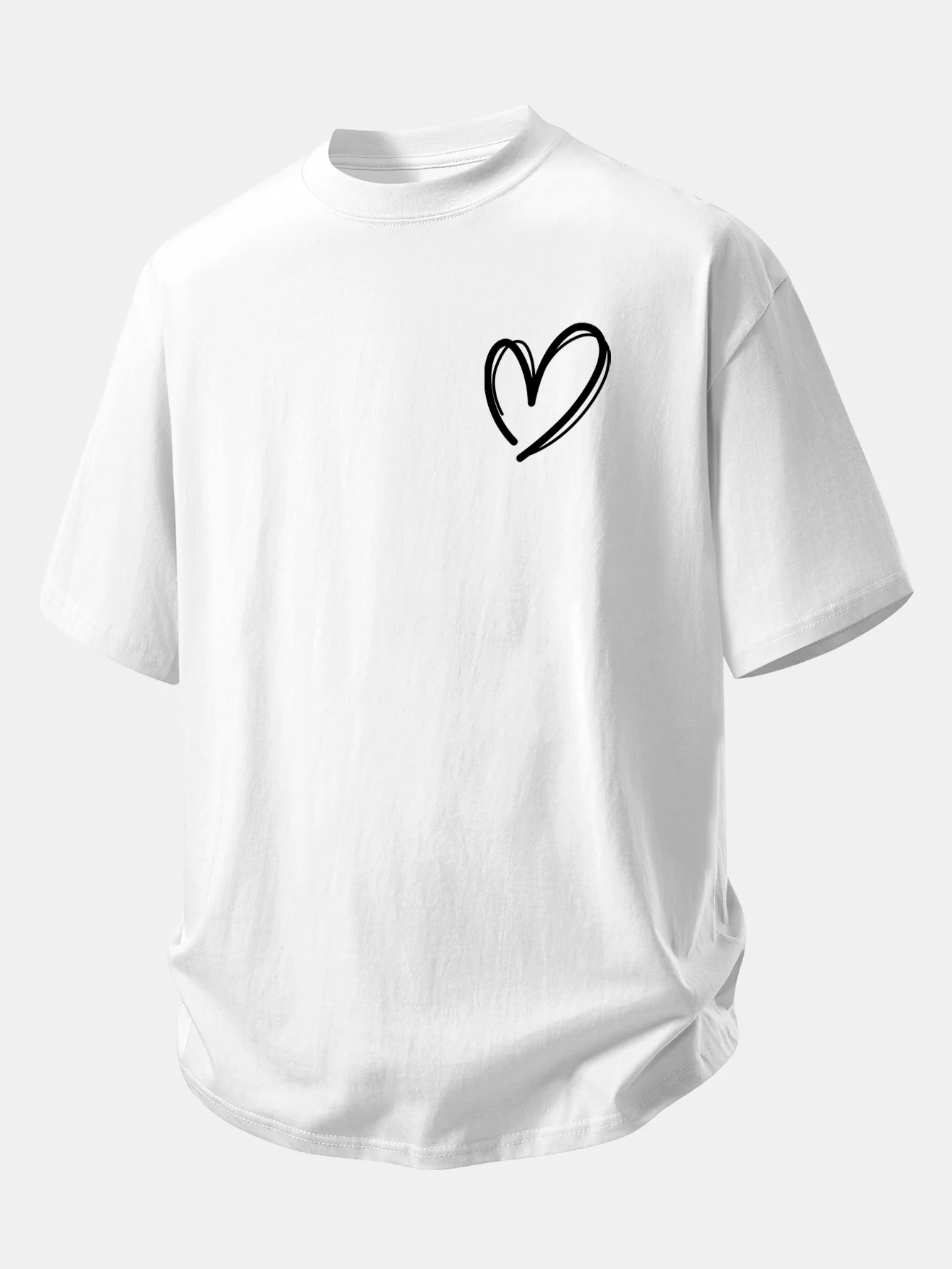 Relax Fit Heart Print Cotton T-Shirt - Image 3