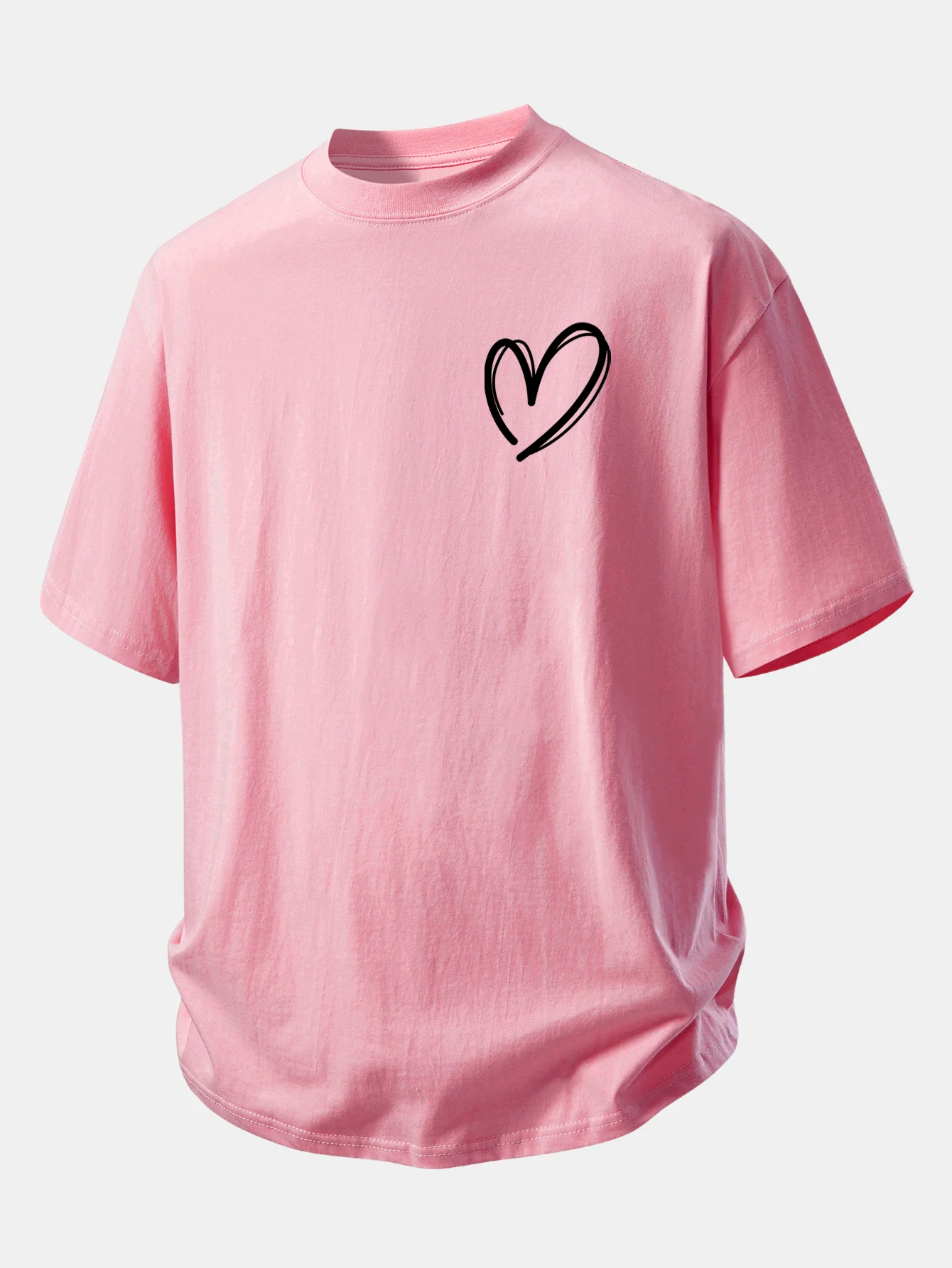 Relax Fit Heart Print Cotton T-Shirt - Image 4