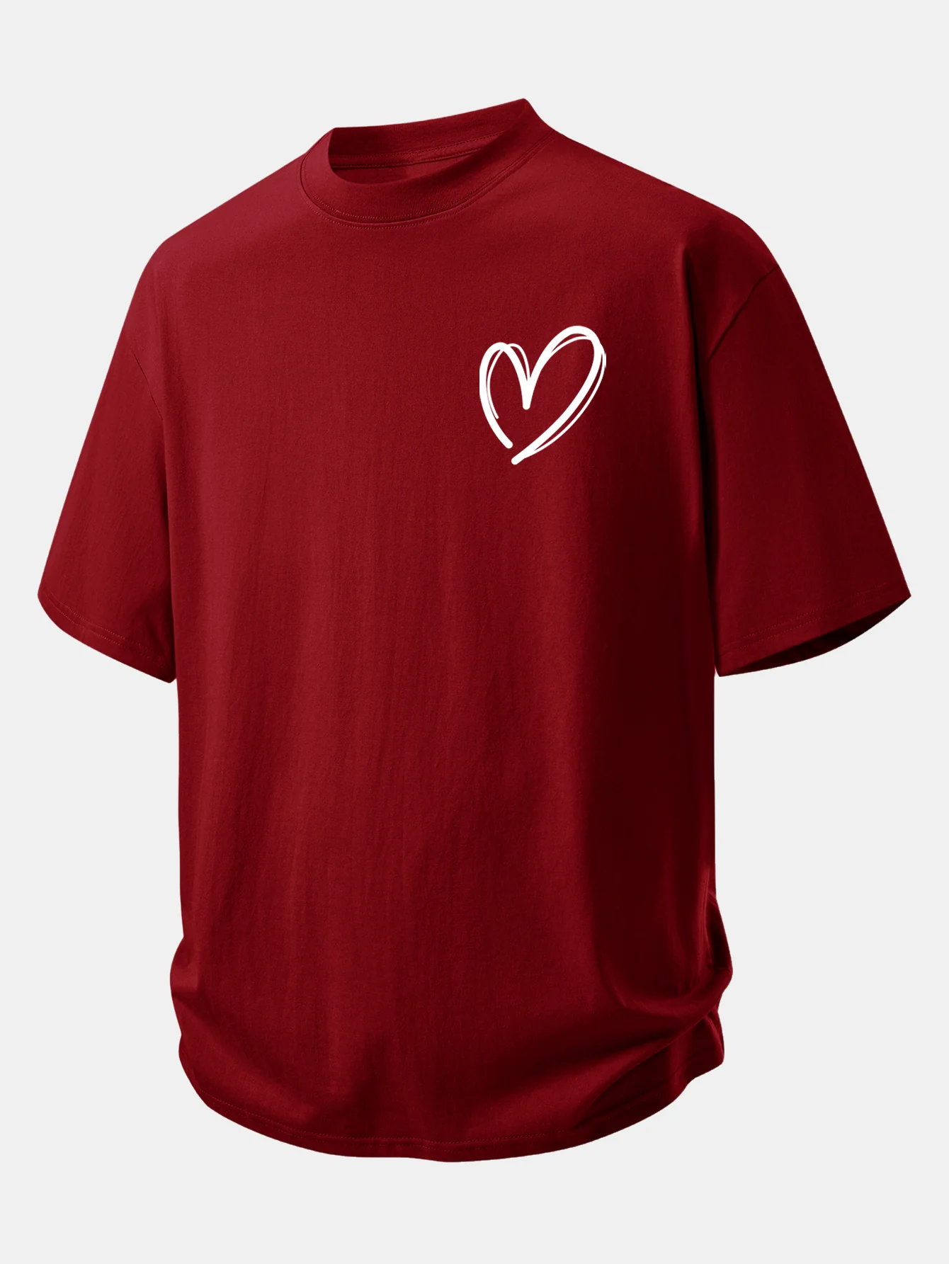Relax Fit Heart Print Cotton T-Shirt - Image 7