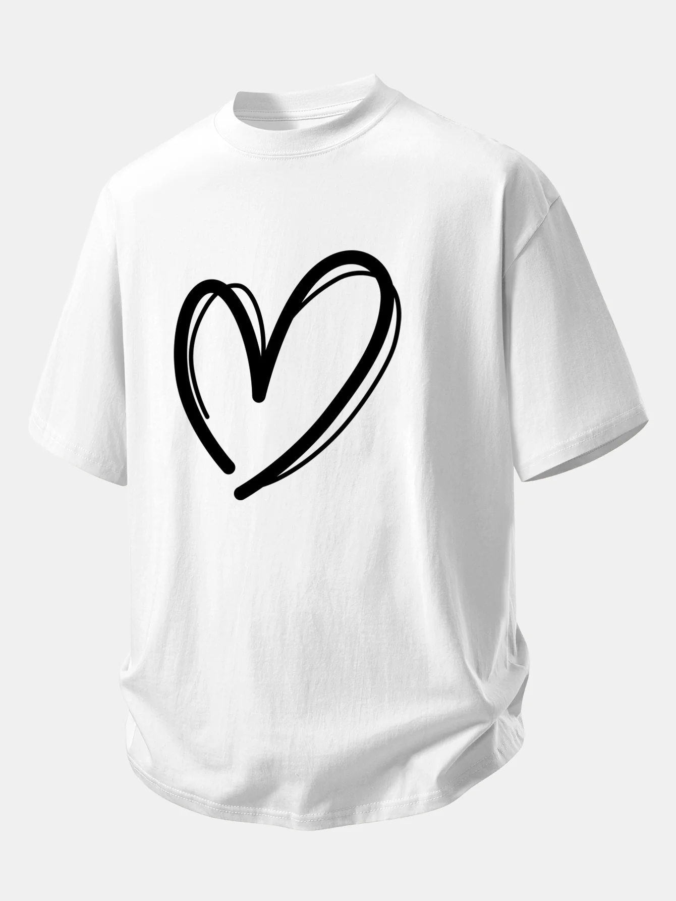Relax Fit Heart Print Cotton T-Shirt - Image 3