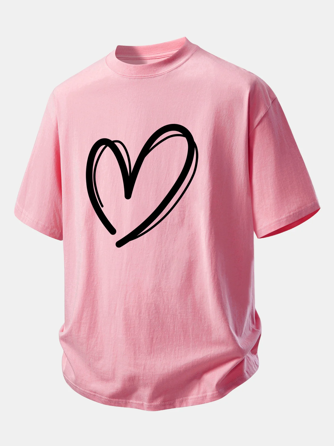 Relax Fit Heart Print Cotton T-Shirt - Image 4