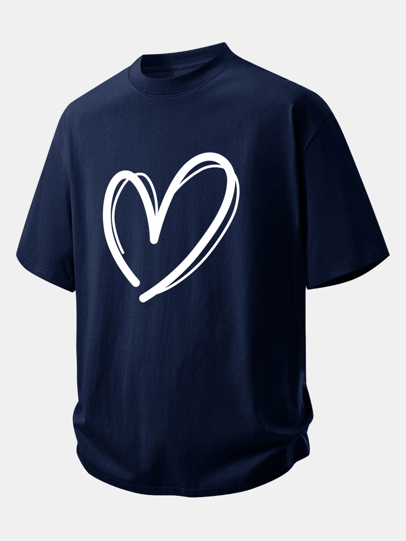 Relax Fit Heart Print Cotton T-Shirt - Image 8