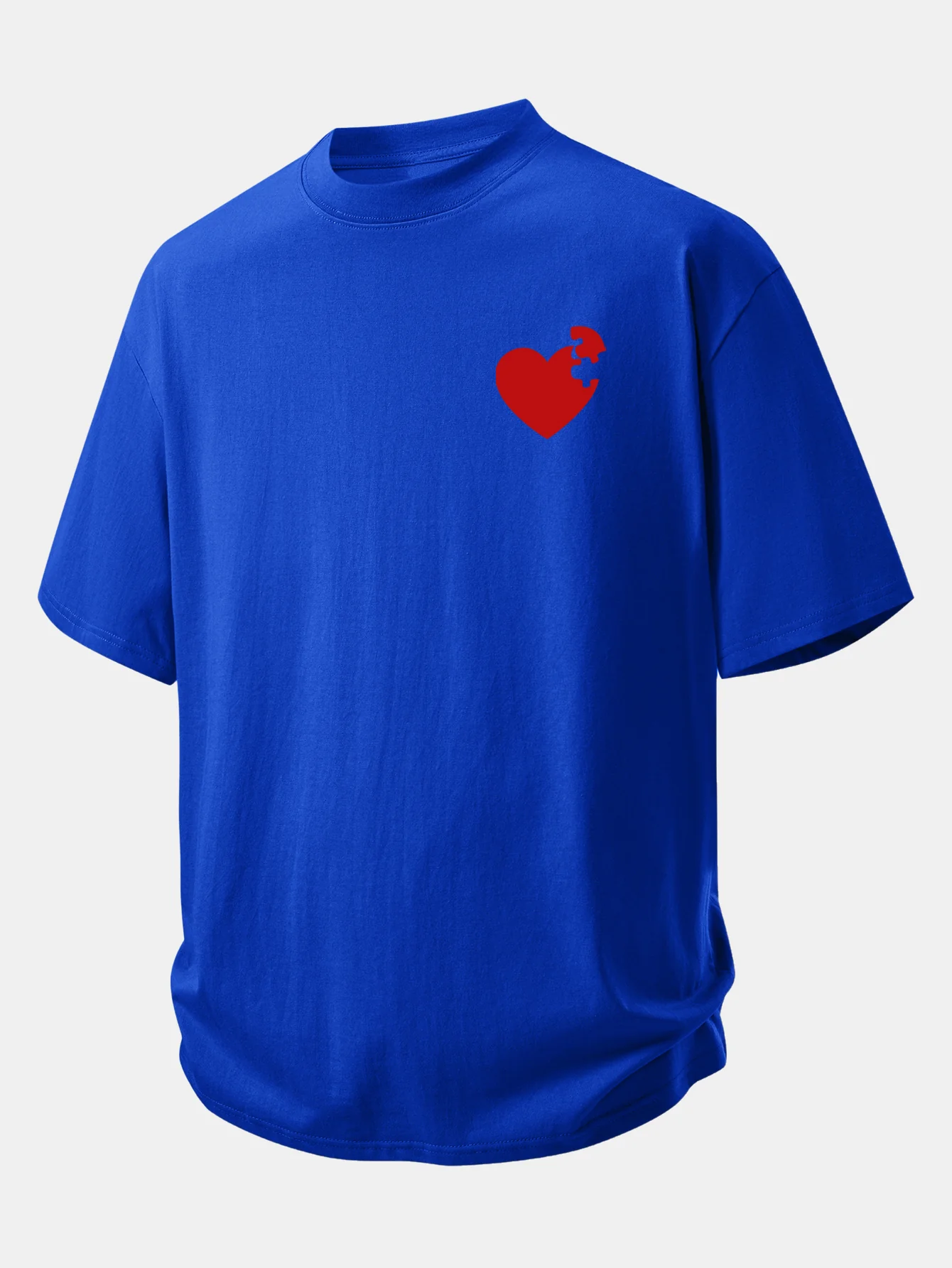 Relax Fit Heart Puzzle Print Cotton T-Shirt - Image 7
