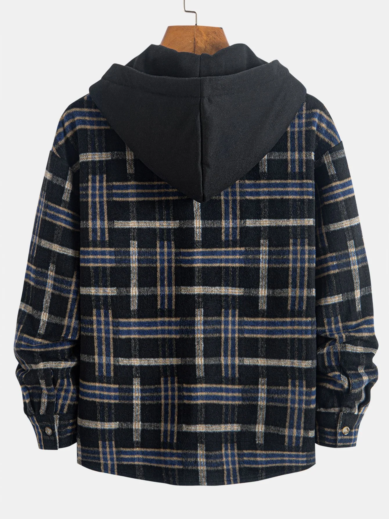 Relaxed Fit Schweres Flanell Karo Kapuzenhemd - Image 4