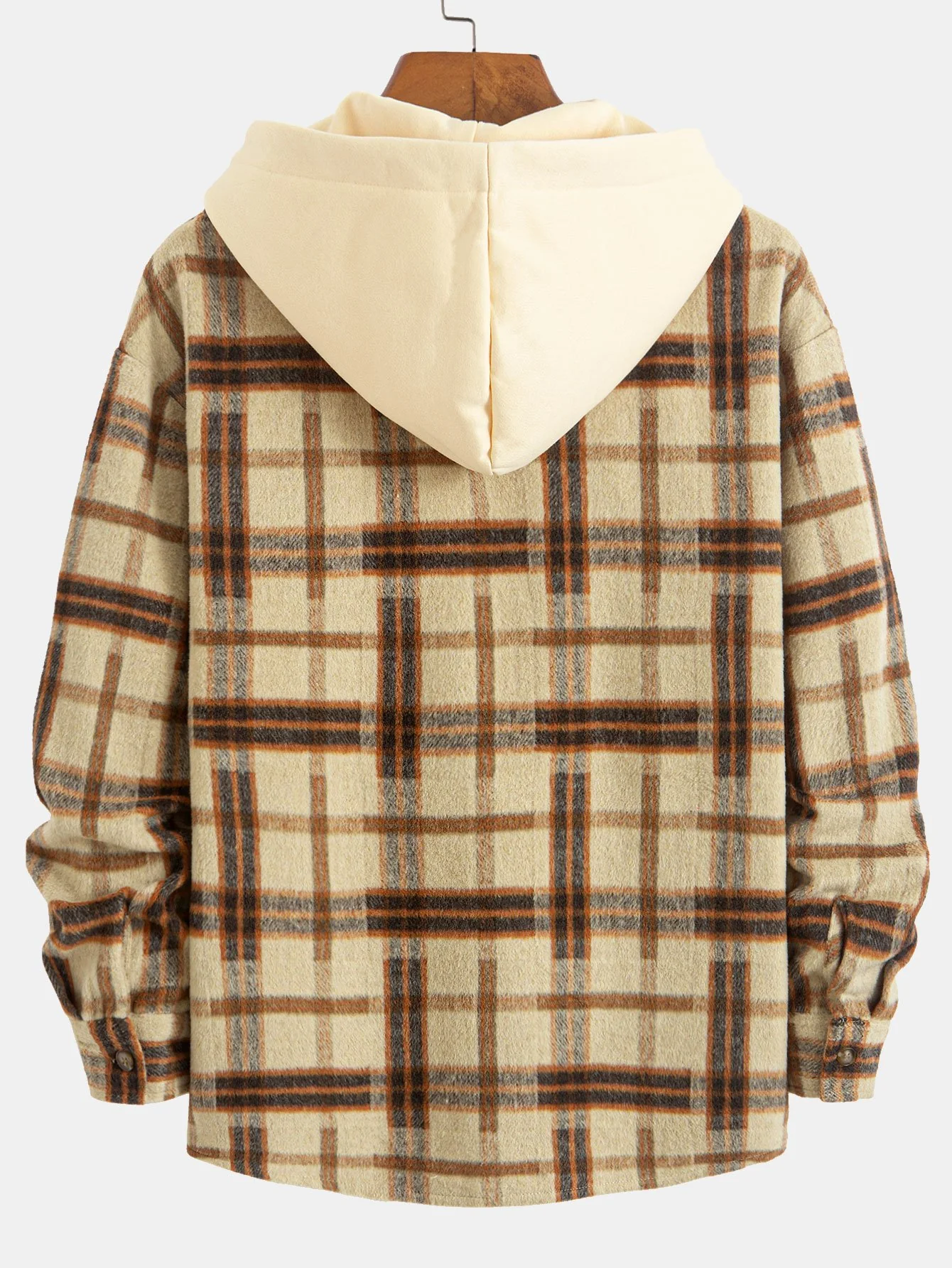 Relaxed Fit Schweres Flanell Karo Kapuzenhemd - Image 6