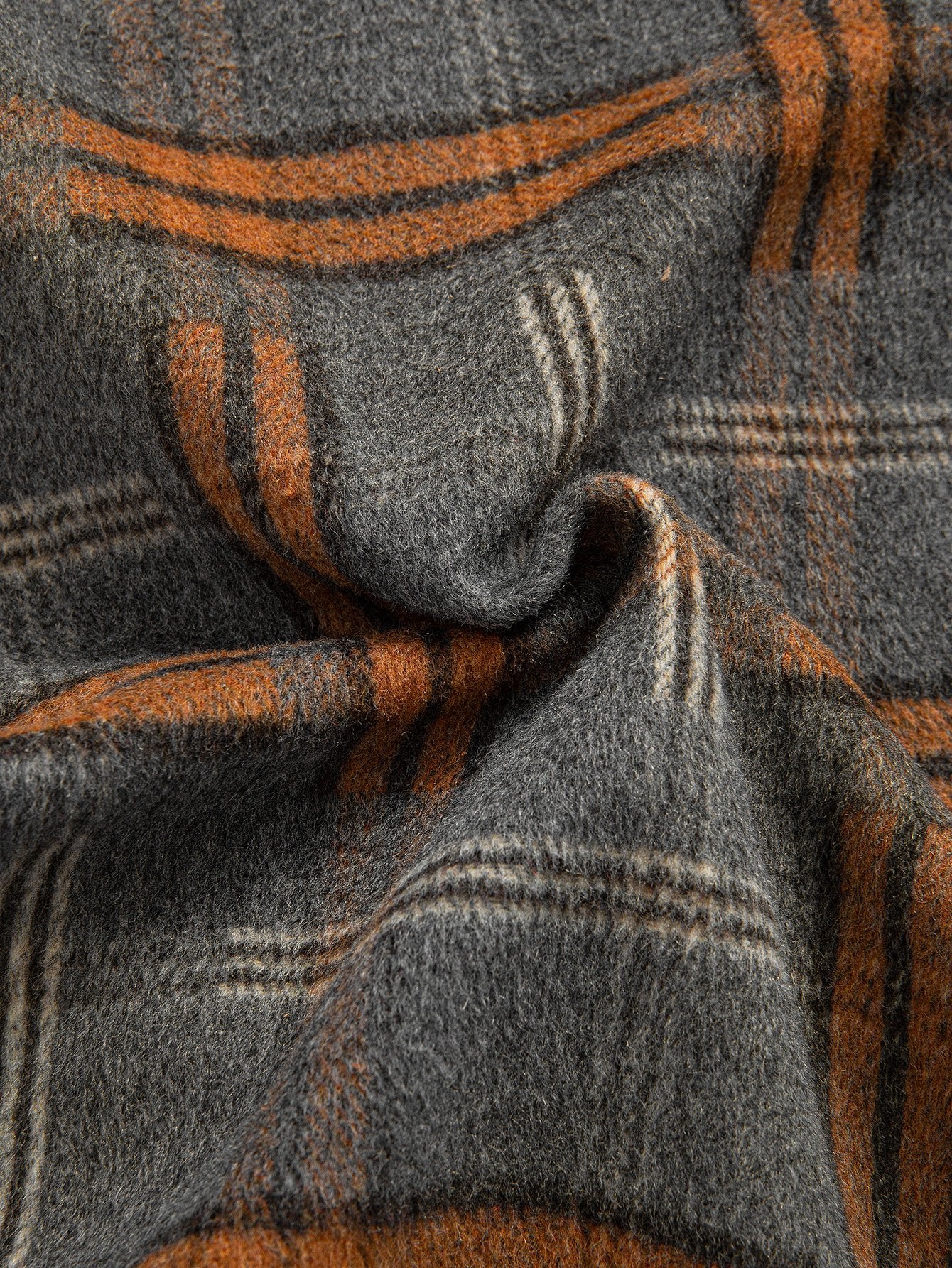 Relaxed Fit Schweres Flanell Karo Kapuzenhemd - Image 9
