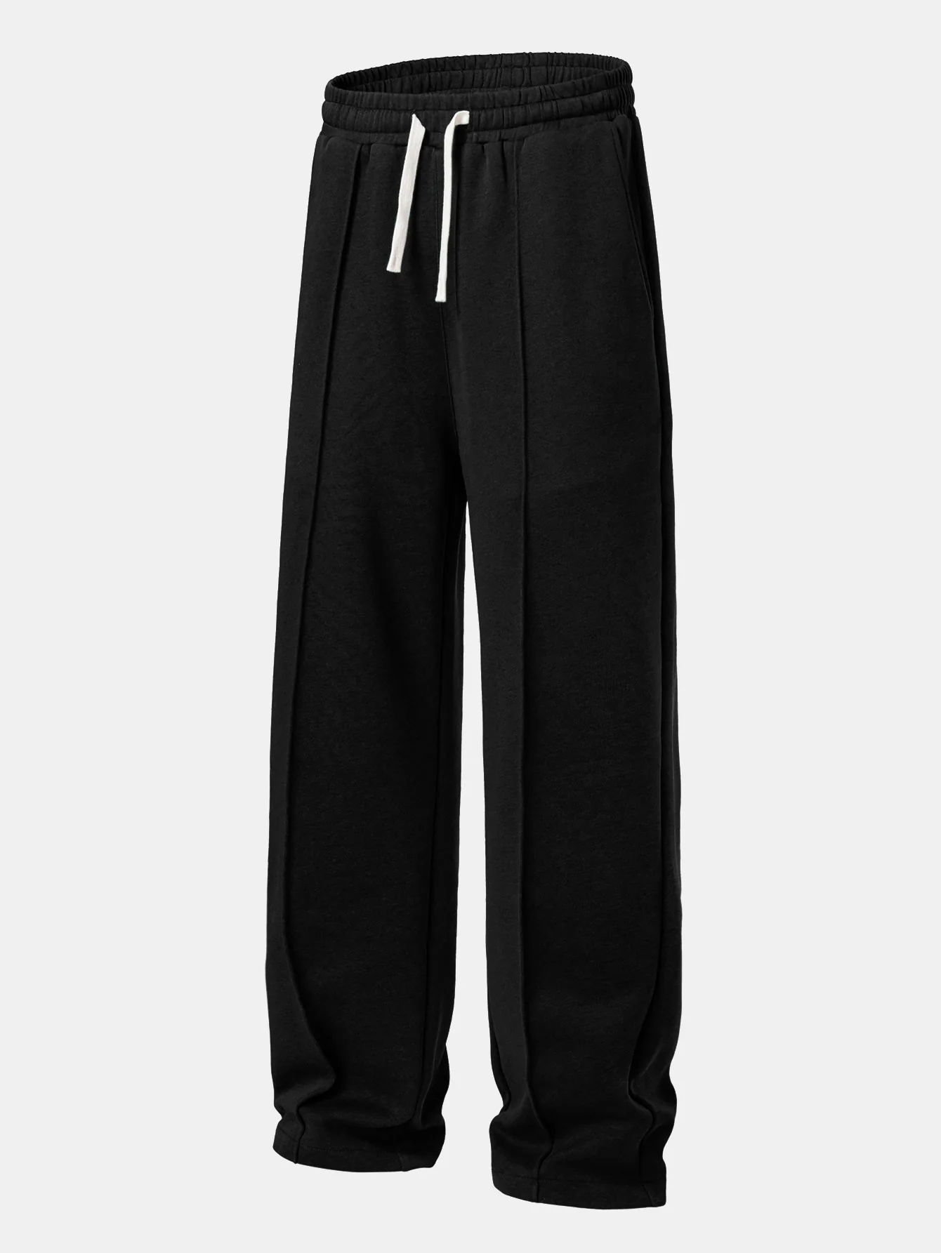 Relax Fit Color Block Polo Collar Sweatshirt & Straight Leg Pleated Pintuck Sweatpants - Image 7
