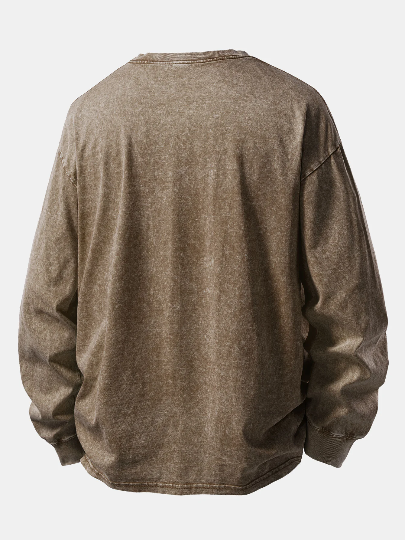 Relax Fit Long Sleeve Washed Distressed T-Shirt - Image 6
