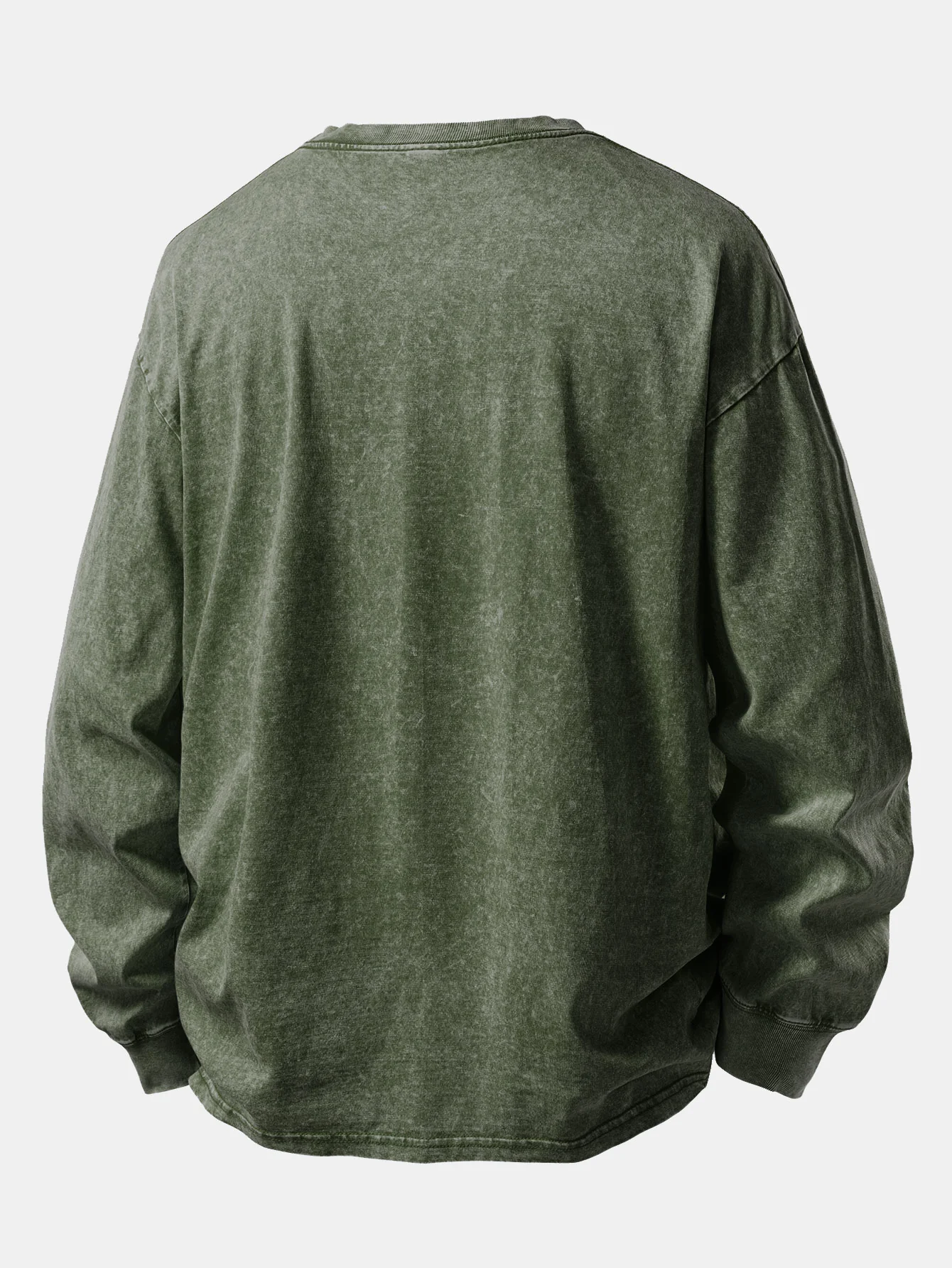 Relax Fit Long Sleeve Washed Distressed T-Shirt - Image 8