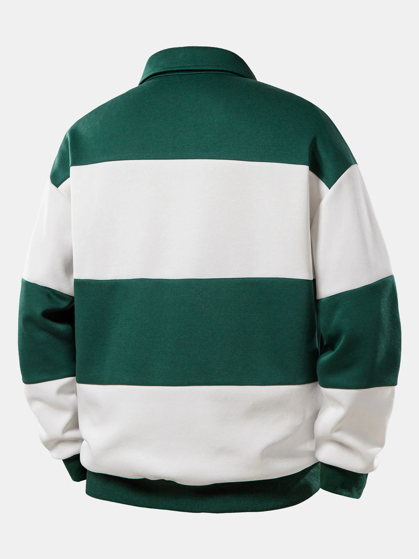 Relax Fit Los Angeles Print Farbe Block Poloshirts Sweatshirt & Schlitzsaum Streifenhose - Image 3