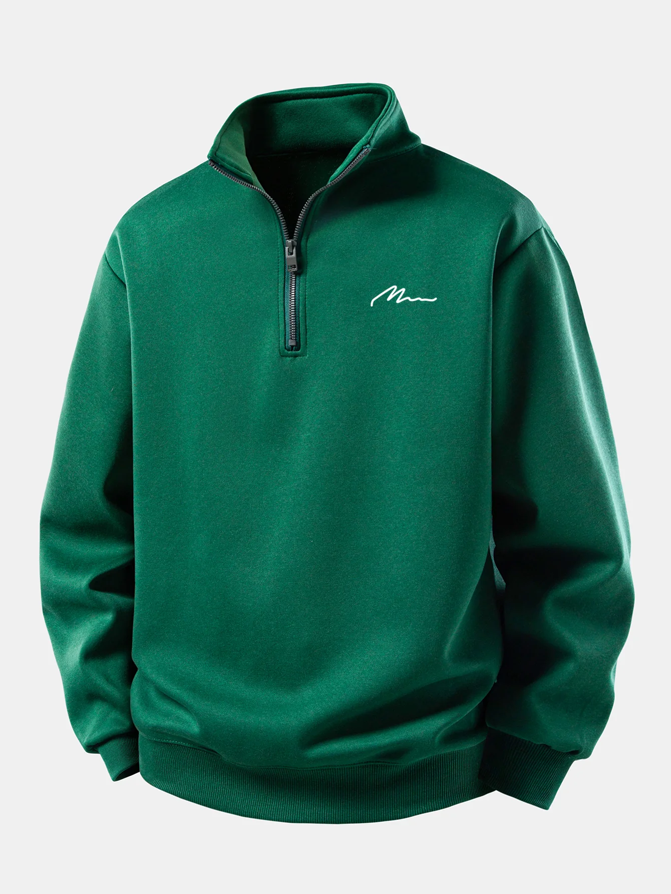 Relax Fit Men Print Quarter Zip Sweatshirt - Image 3