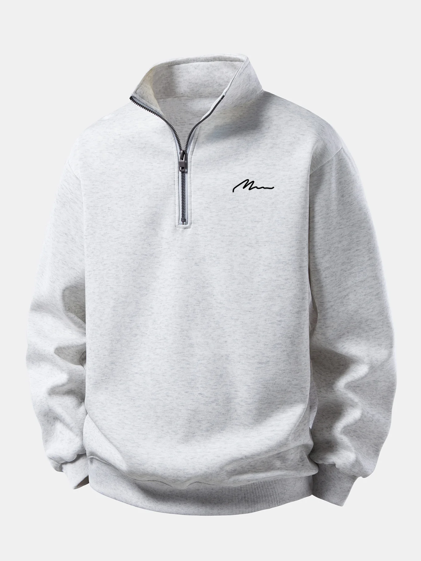 Relax Fit Men Print Quarter Zip Sweatshirt - Image 7