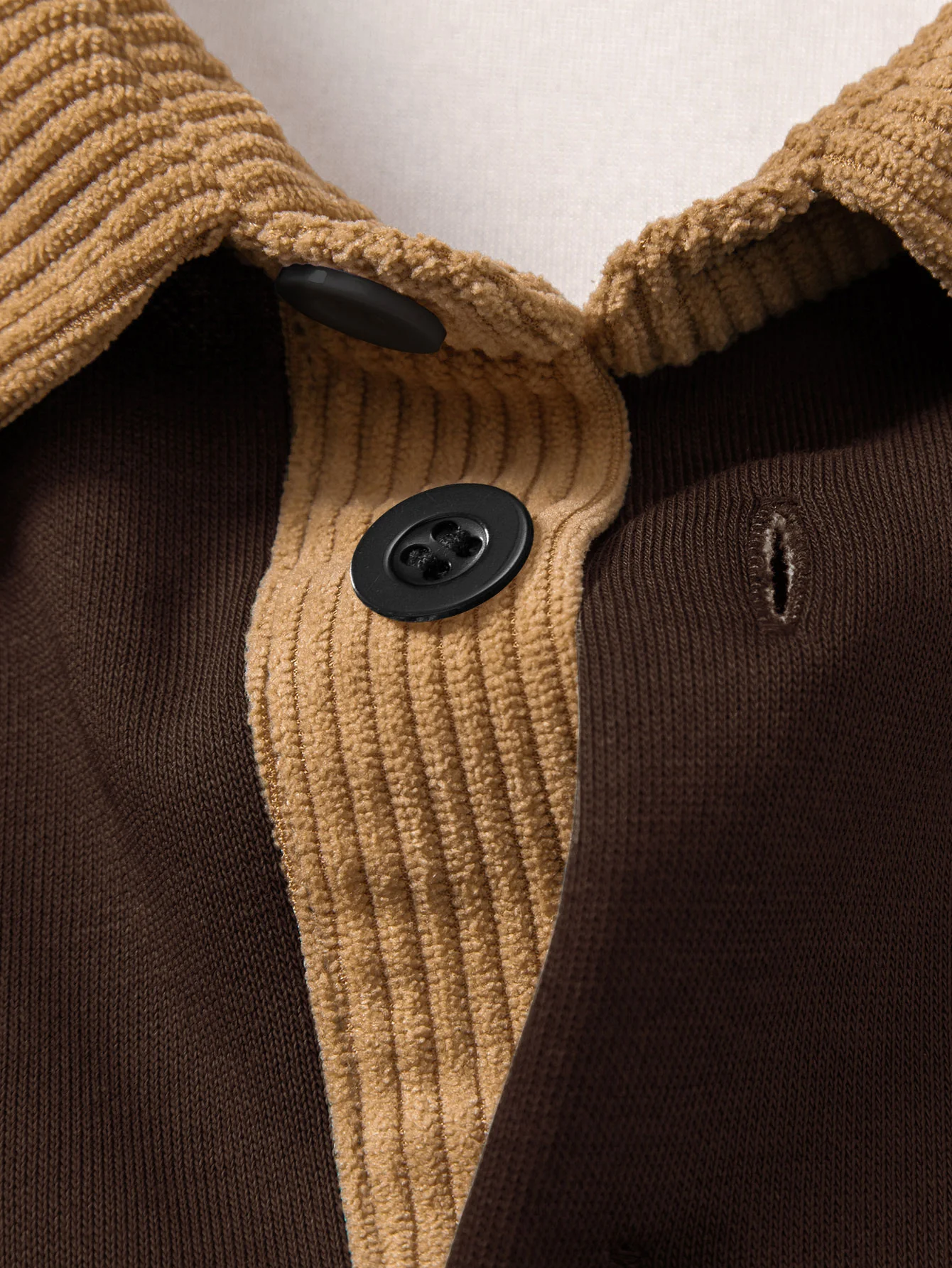 Relax Fit Milano Print Contrast Corduroy Polo Collar Sweatshirt - Image 6
