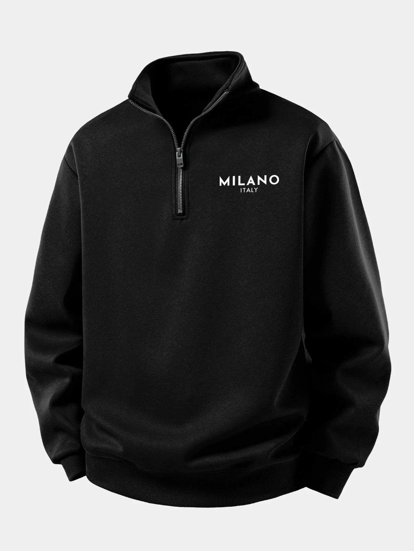 Relax Fit Milano Print Quarter Zip Sweatshirt