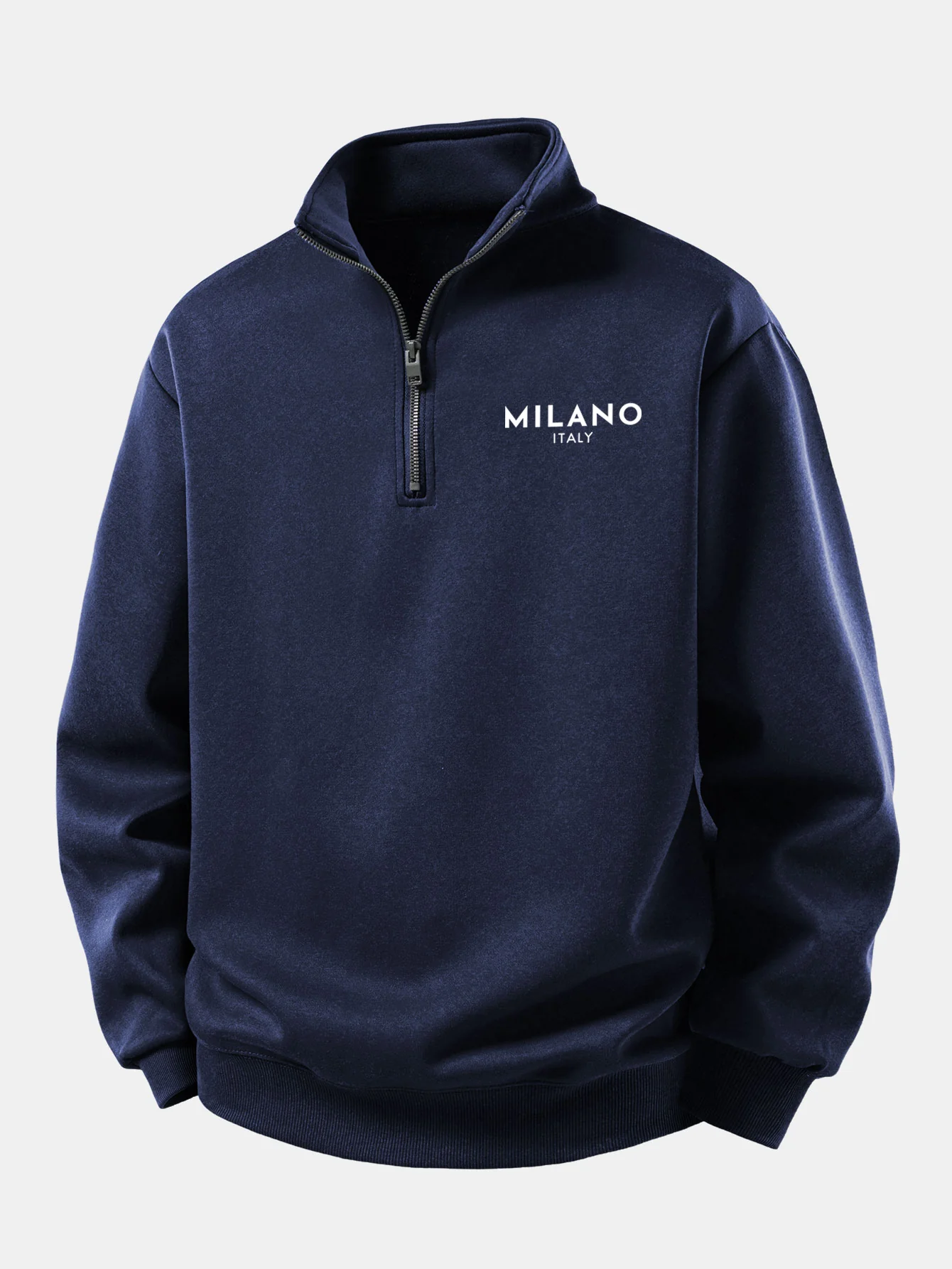 Relax Fit Milano Print Quarter Zip Sweatshirt - Image 5