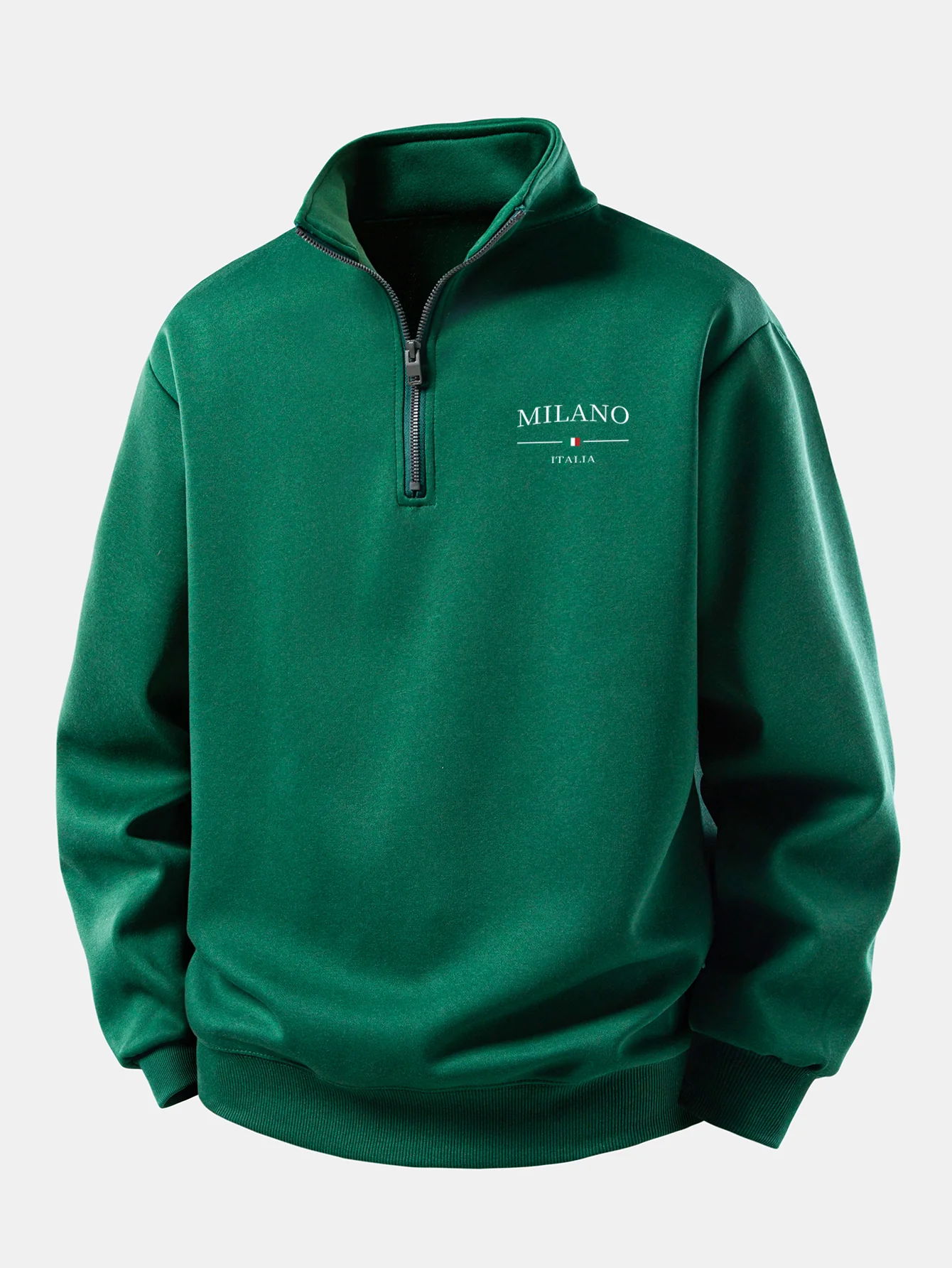 Relax Fit Milano Print Quarter Zip Sweatshirt - Image 5