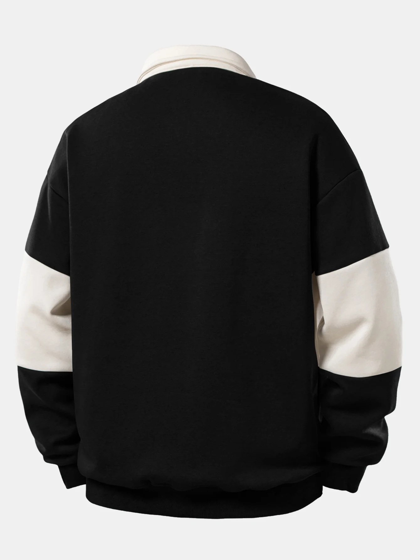 Relax Fit NY Print Farbe Block Poloshirts Kragen Sweatshirt - Image 2