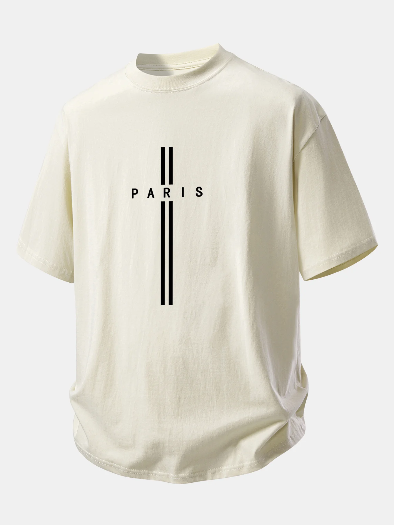 Relax Fit Paris Stripe Print Cotton T-Shirt - Image 12