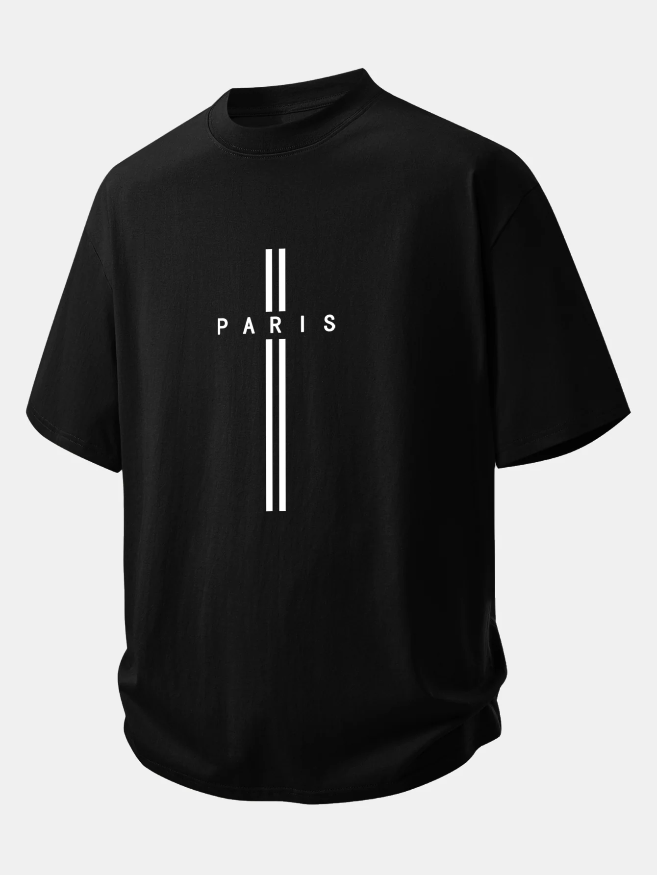 Relax Fit Paris Stripe Print Cotton T-Shirt - Image 2