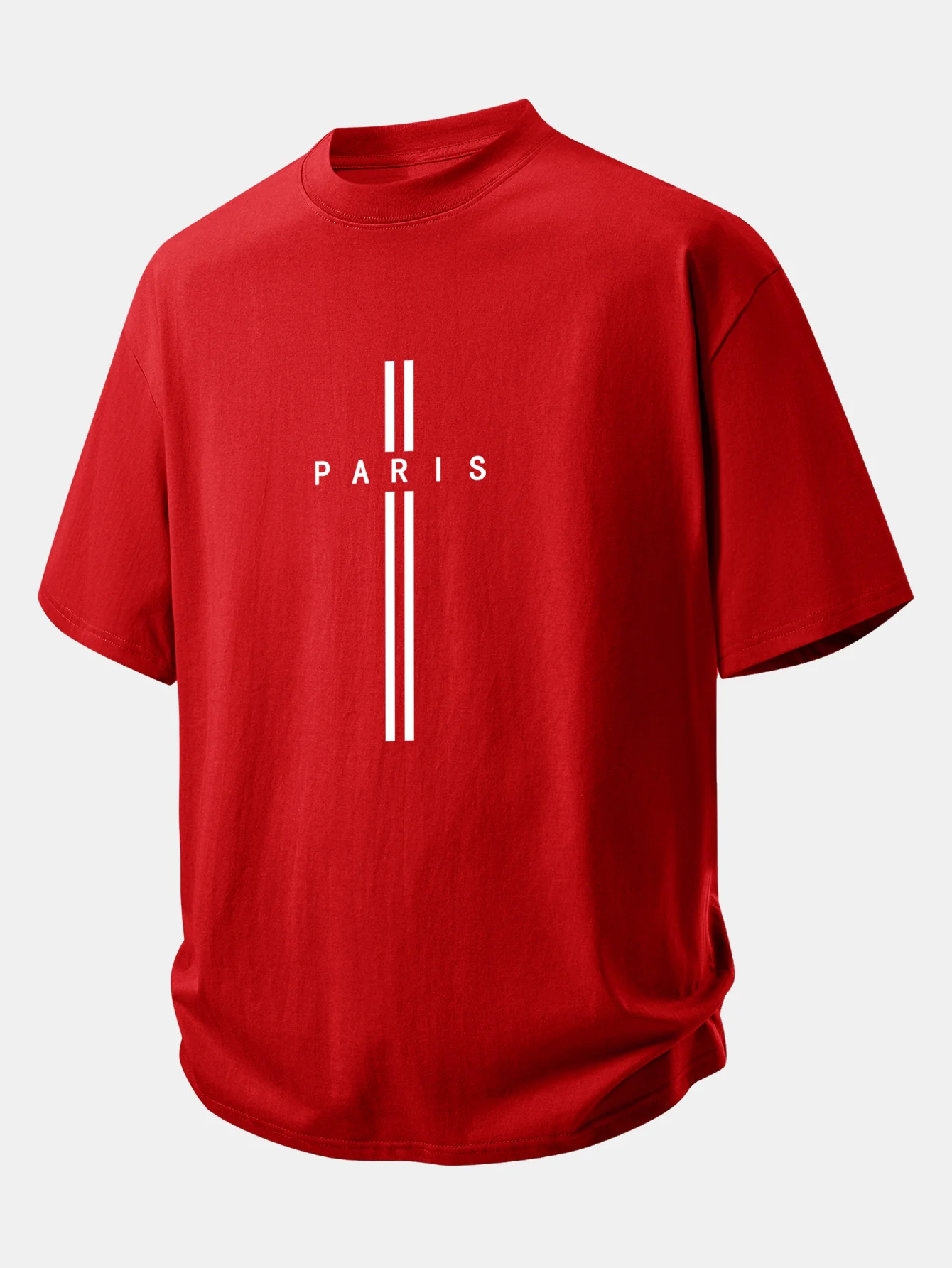 Relax Fit Paris Stripe Print Cotton T-Shirt - Image 5