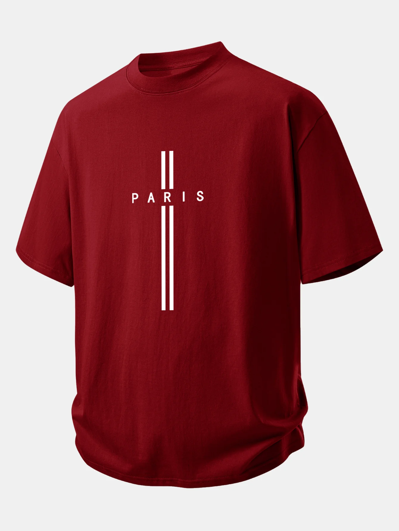 Relax Fit Paris Stripe Print Cotton T-Shirt - Image 7