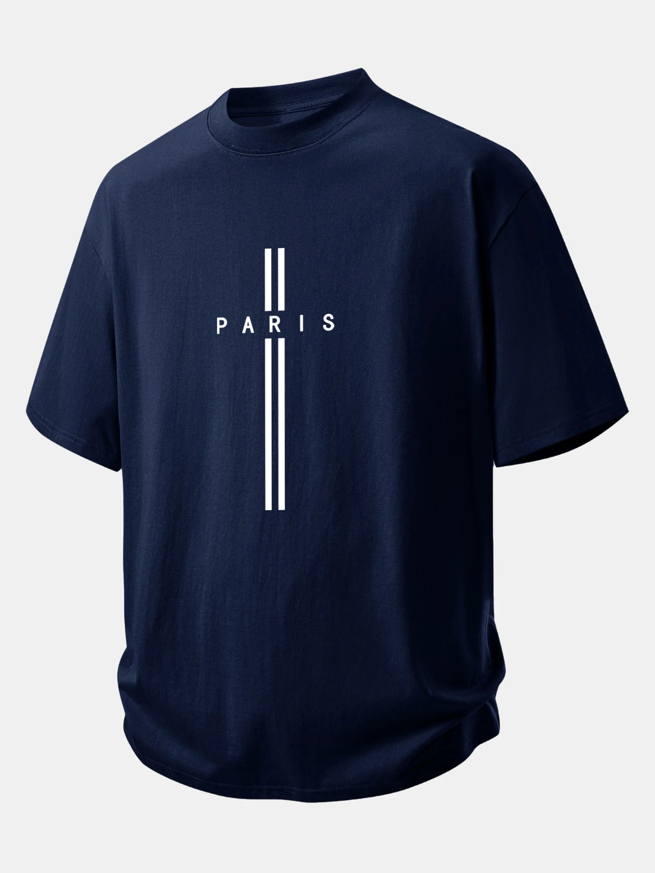 Relax Fit Paris Stripe Print Cotton T-Shirt - Image 8