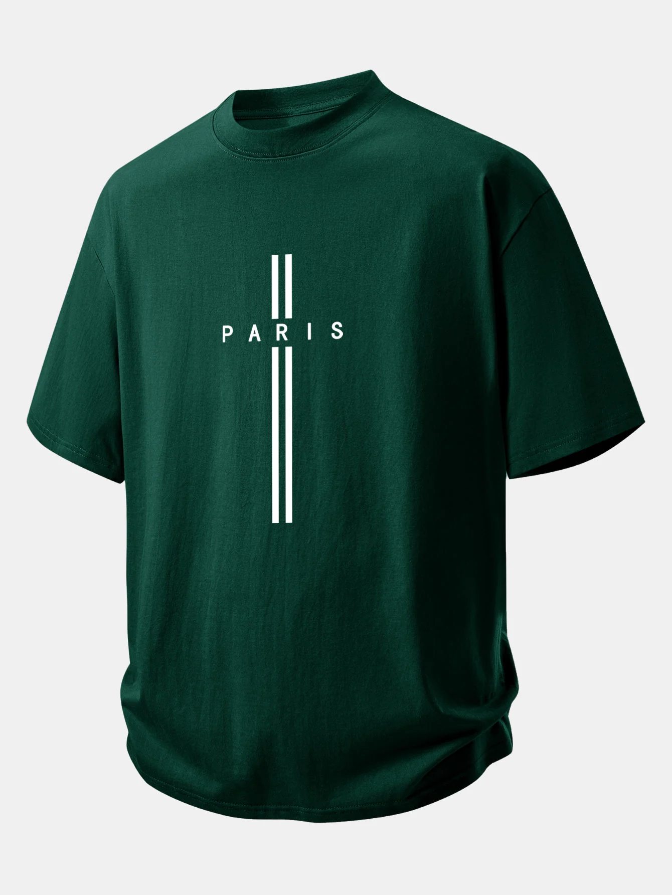 Relax Fit Paris Stripe Print Cotton T-Shirt - Image 9