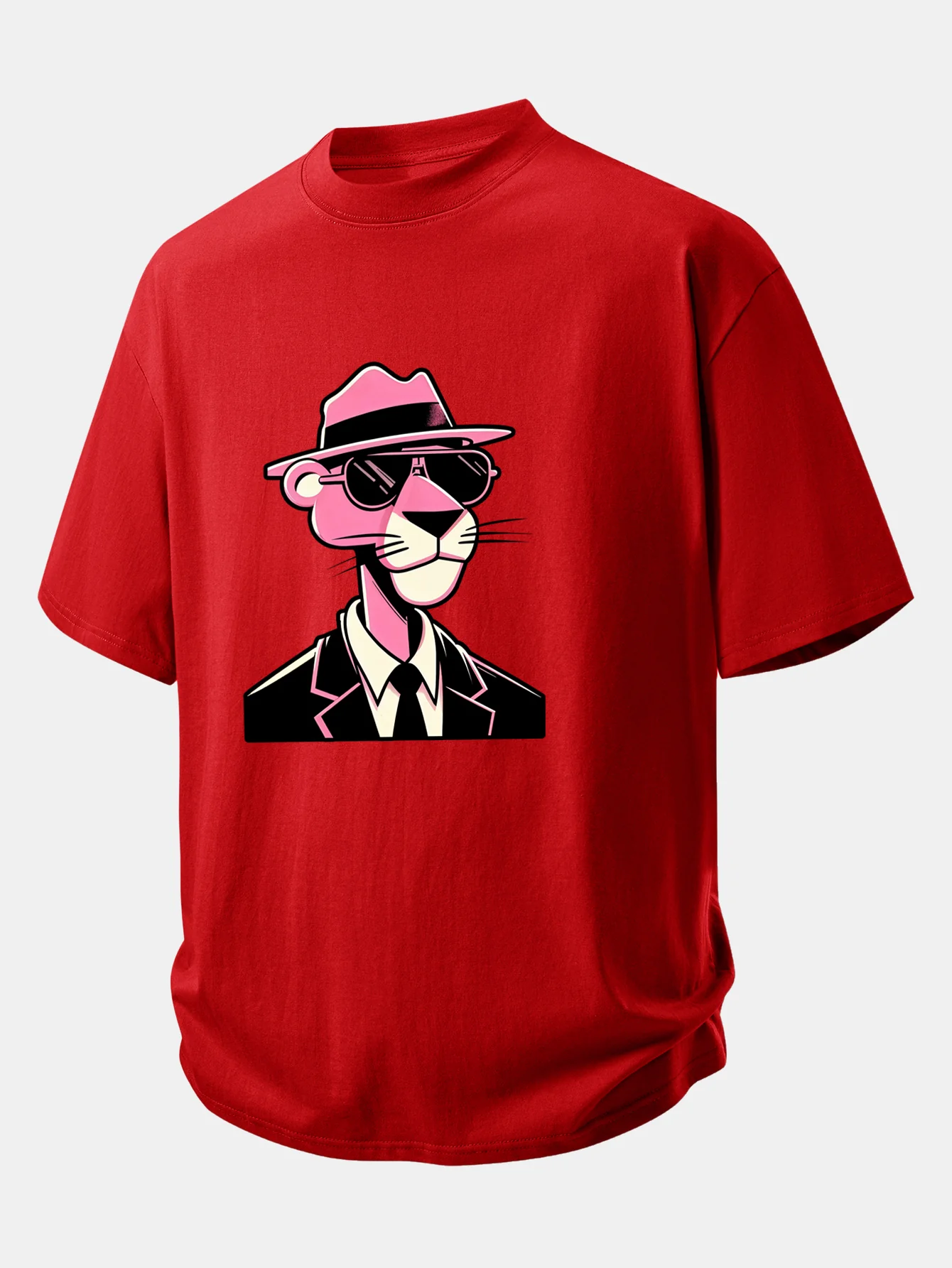 Relax Fit Pink Panther Gentleman Print Cotton T-Shirt - Image 11