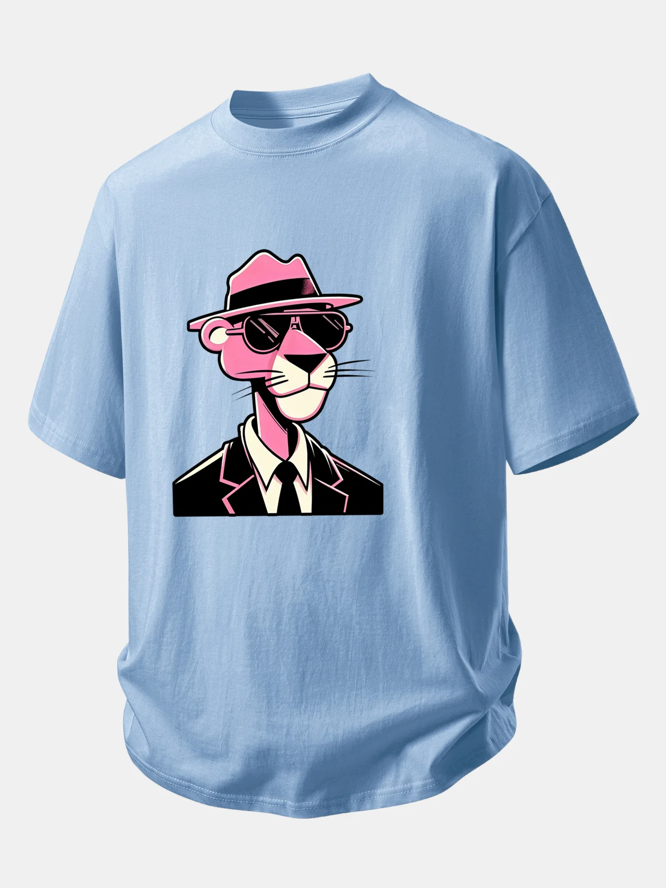 Relax Fit Pink Panther Gentleman Print Cotton T-Shirt - Image 12
