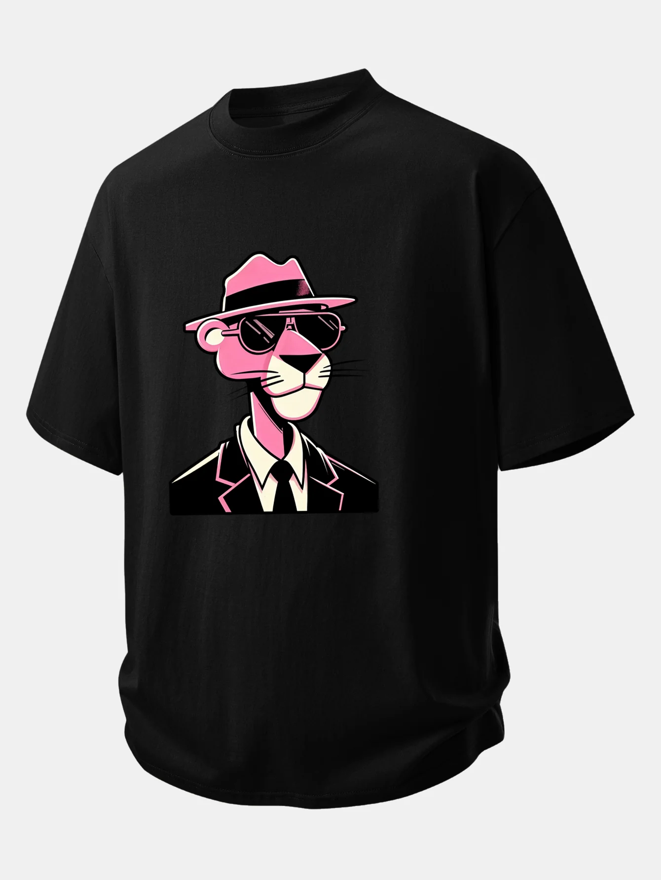 Relax Fit Pink Panther Gentleman Print Cotton T-Shirt - Image 2
