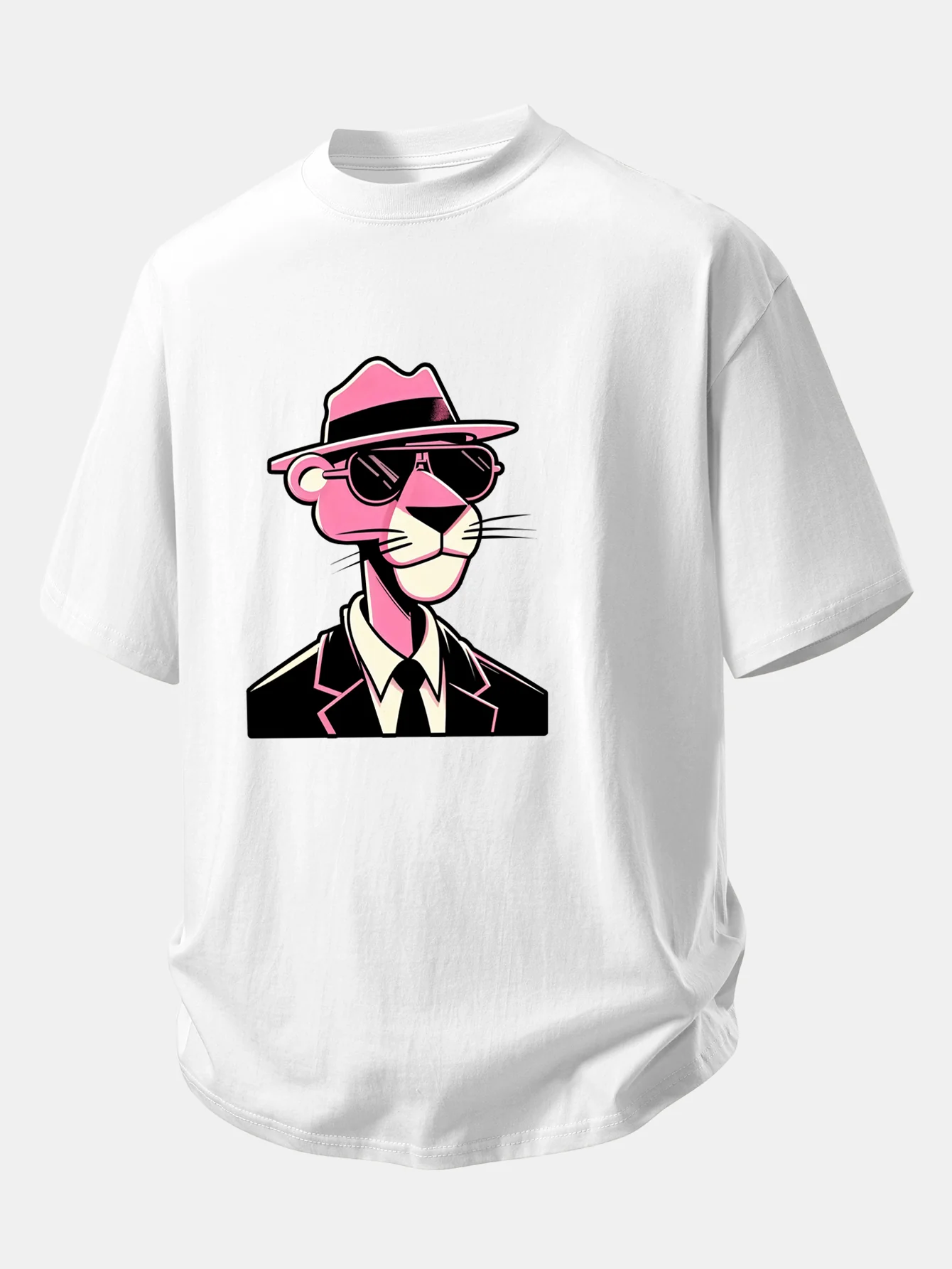 Relax Fit Pink Panther Gentleman Print Cotton T-Shirt - Image 3