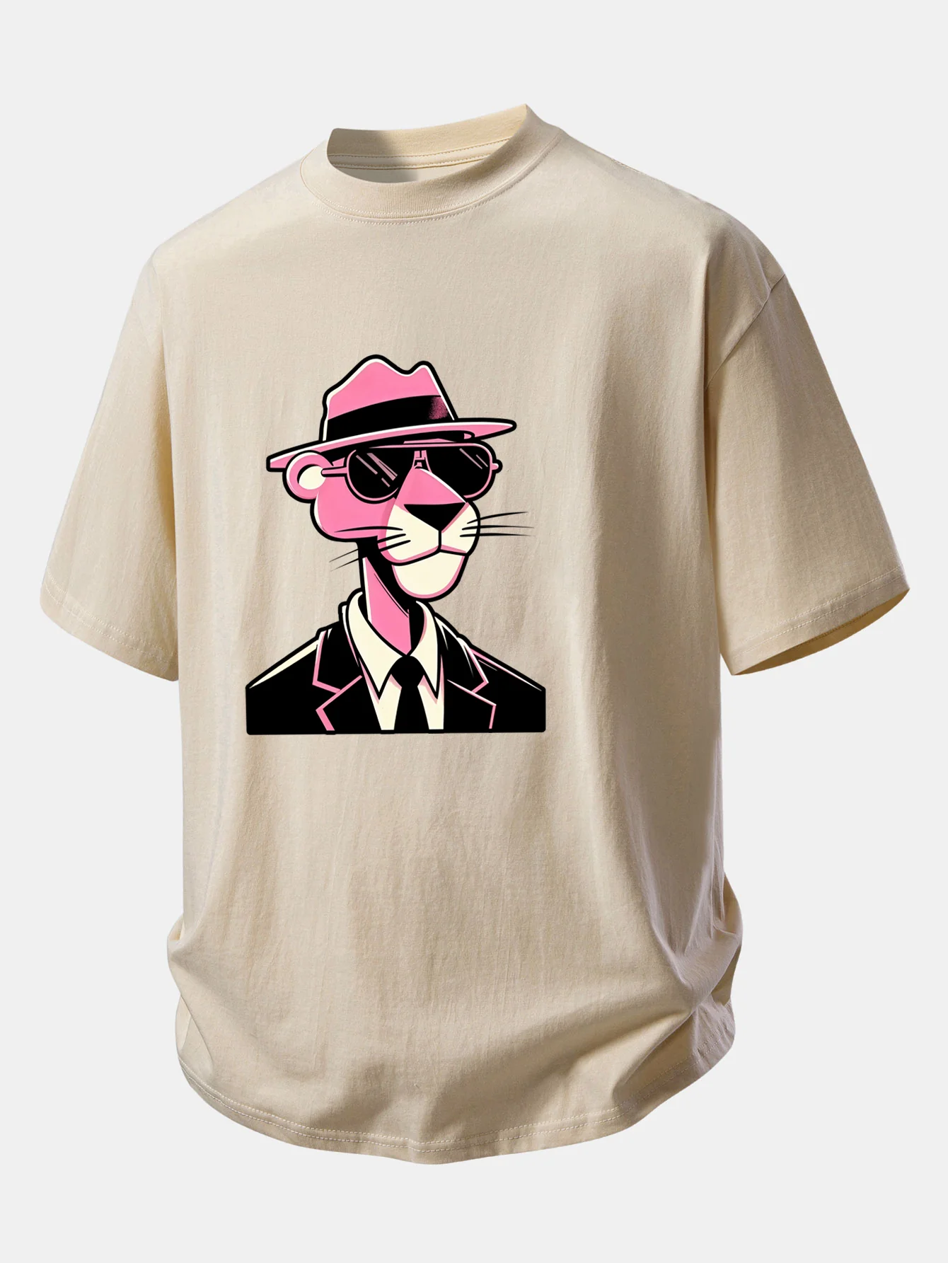 Relax Fit Pink Panther Gentleman Print Cotton T-Shirt - Image 4