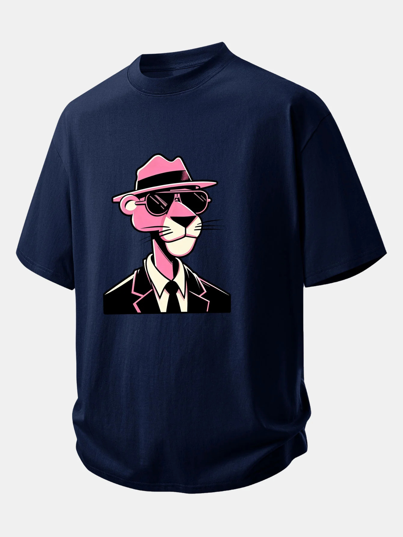 Relax Fit Pink Panther Gentleman Print Cotton T-Shirt - Image 6