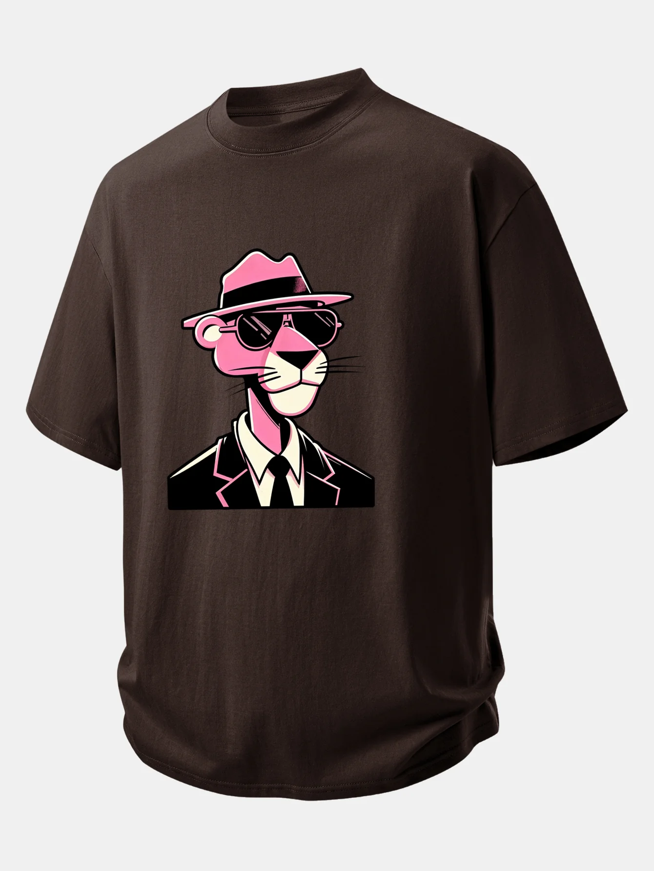 Relax Fit Pink Panther Gentleman Print Cotton T-Shirt - Image 7