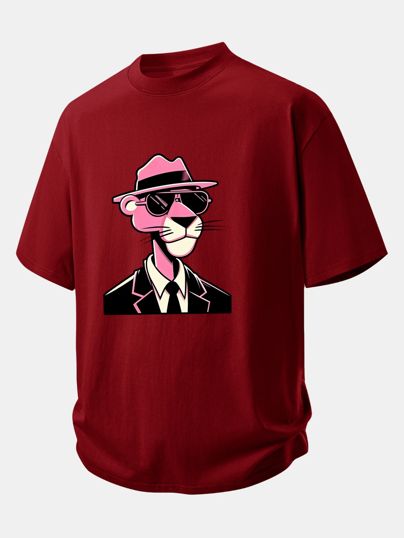Relax Fit Pink Panther Gentleman Print Cotton T-Shirt - Image 8