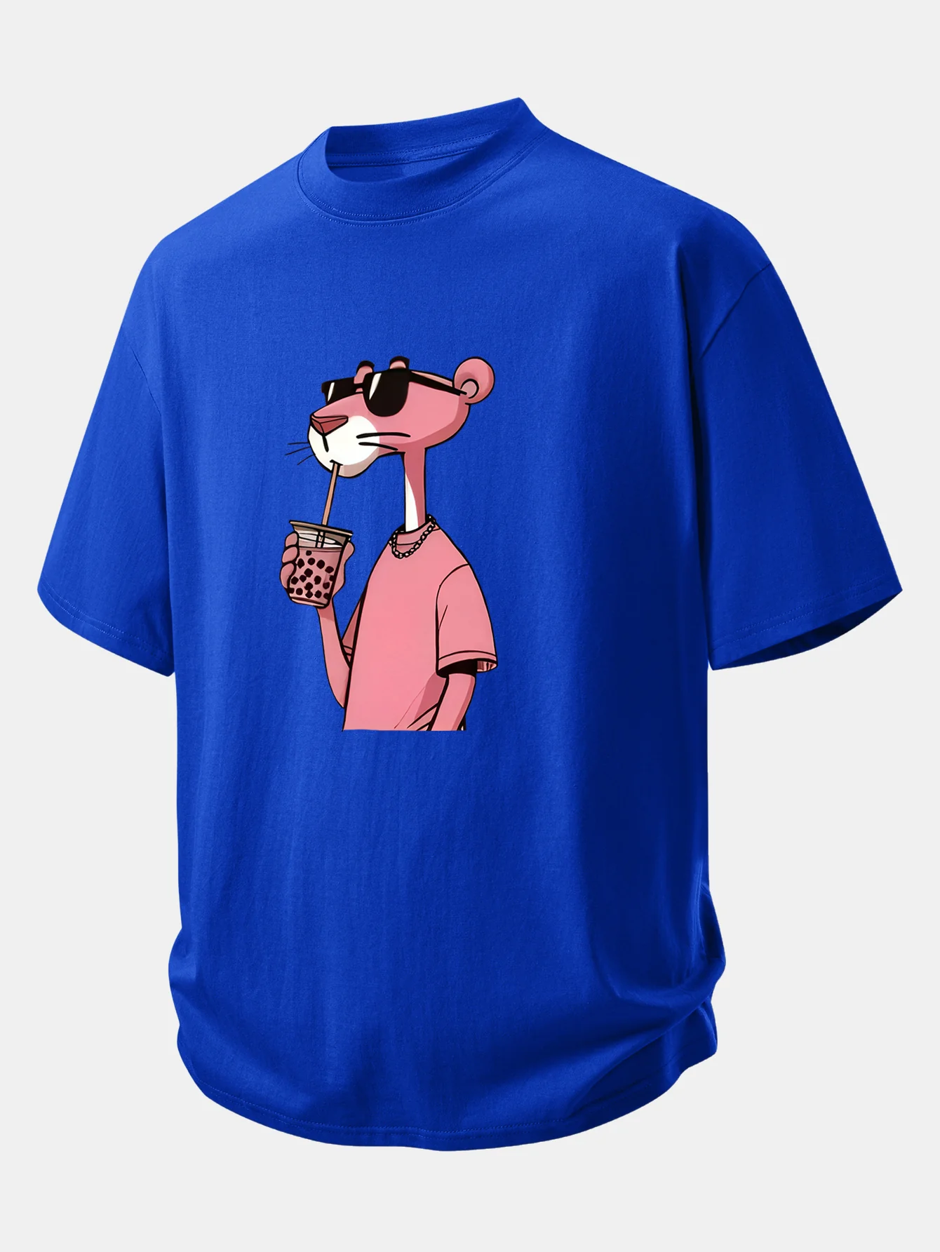 Relax Fit Pink Panther Print Cotton T-Shirt - Image 12