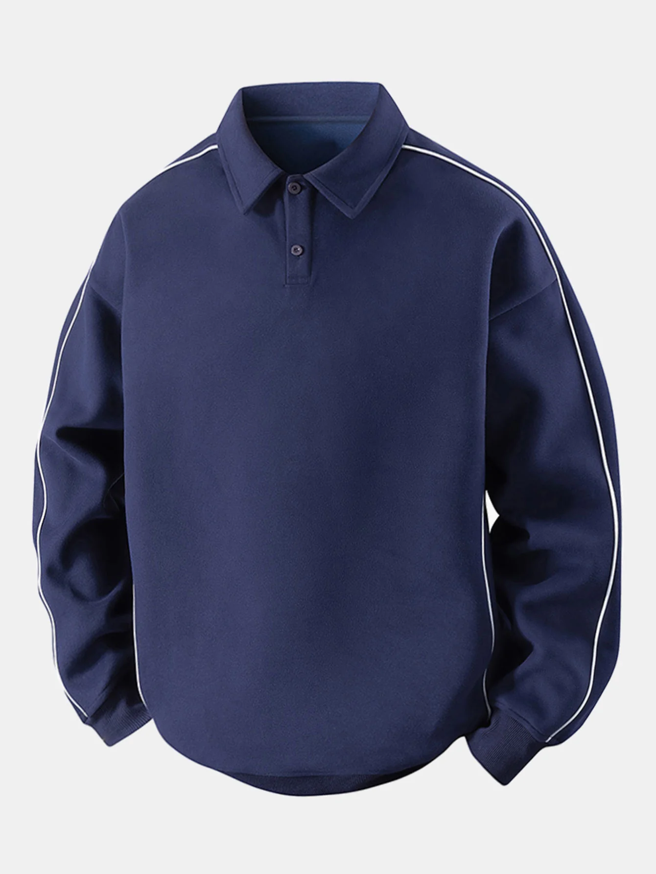 Sweatshirt mit Poloshirts-Kragen und Relaxed Fit - Image 3