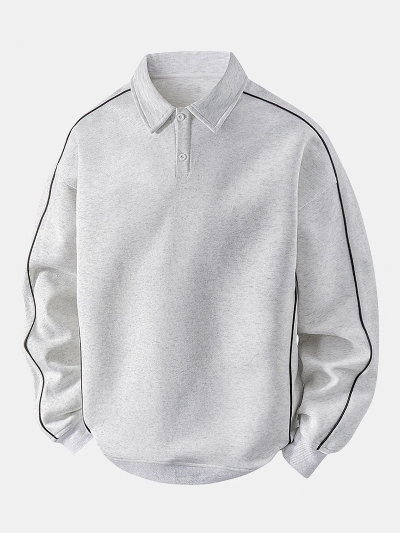 Sweatshirt mit Poloshirts-Kragen und Relaxed Fit - Image 5