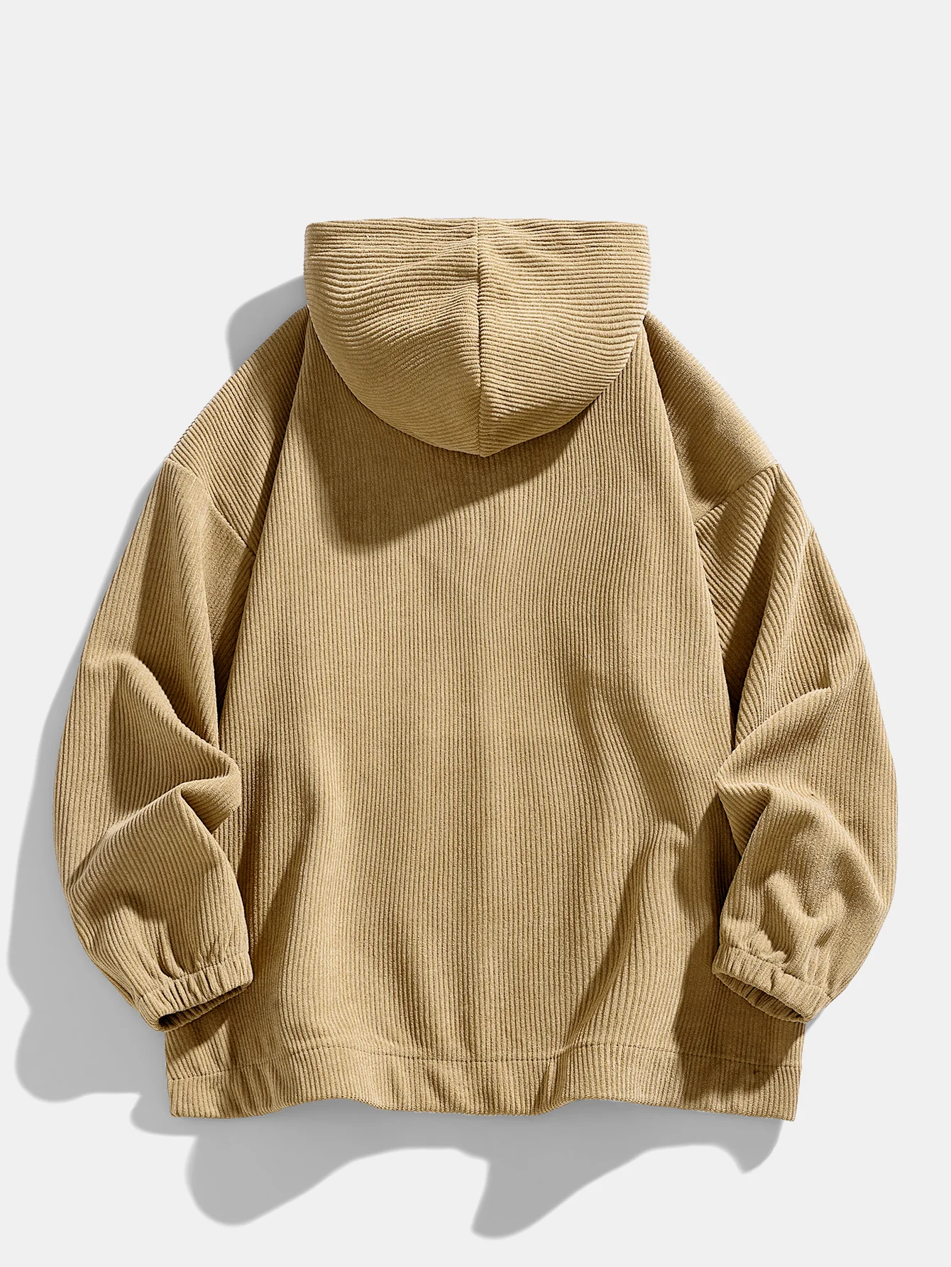 Relax Fit Corduroy Half-Zip Hooded Pullover - Image 2