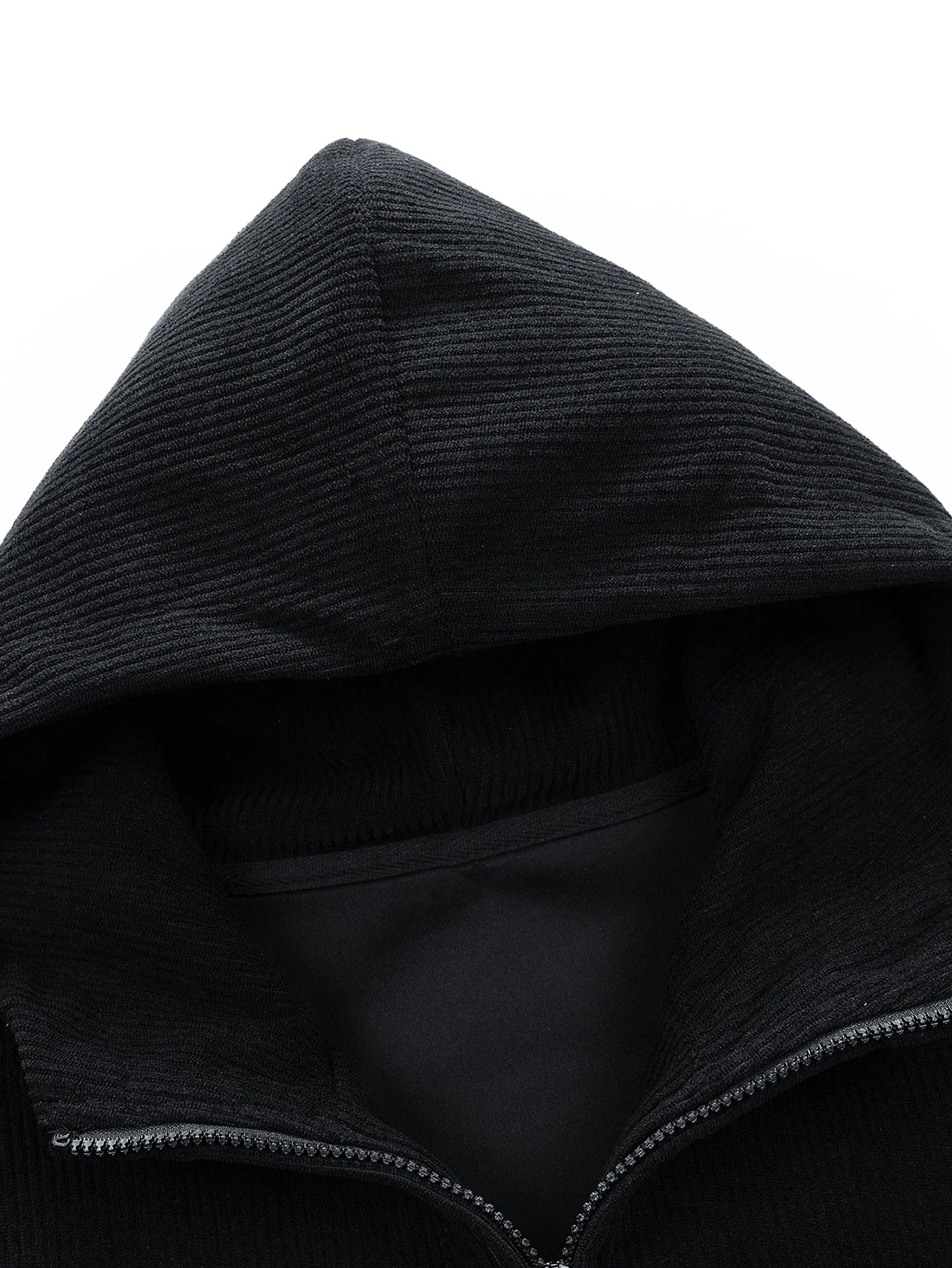 Relax Fit Corduroy Half-Zip Hooded Pullover - Image 5