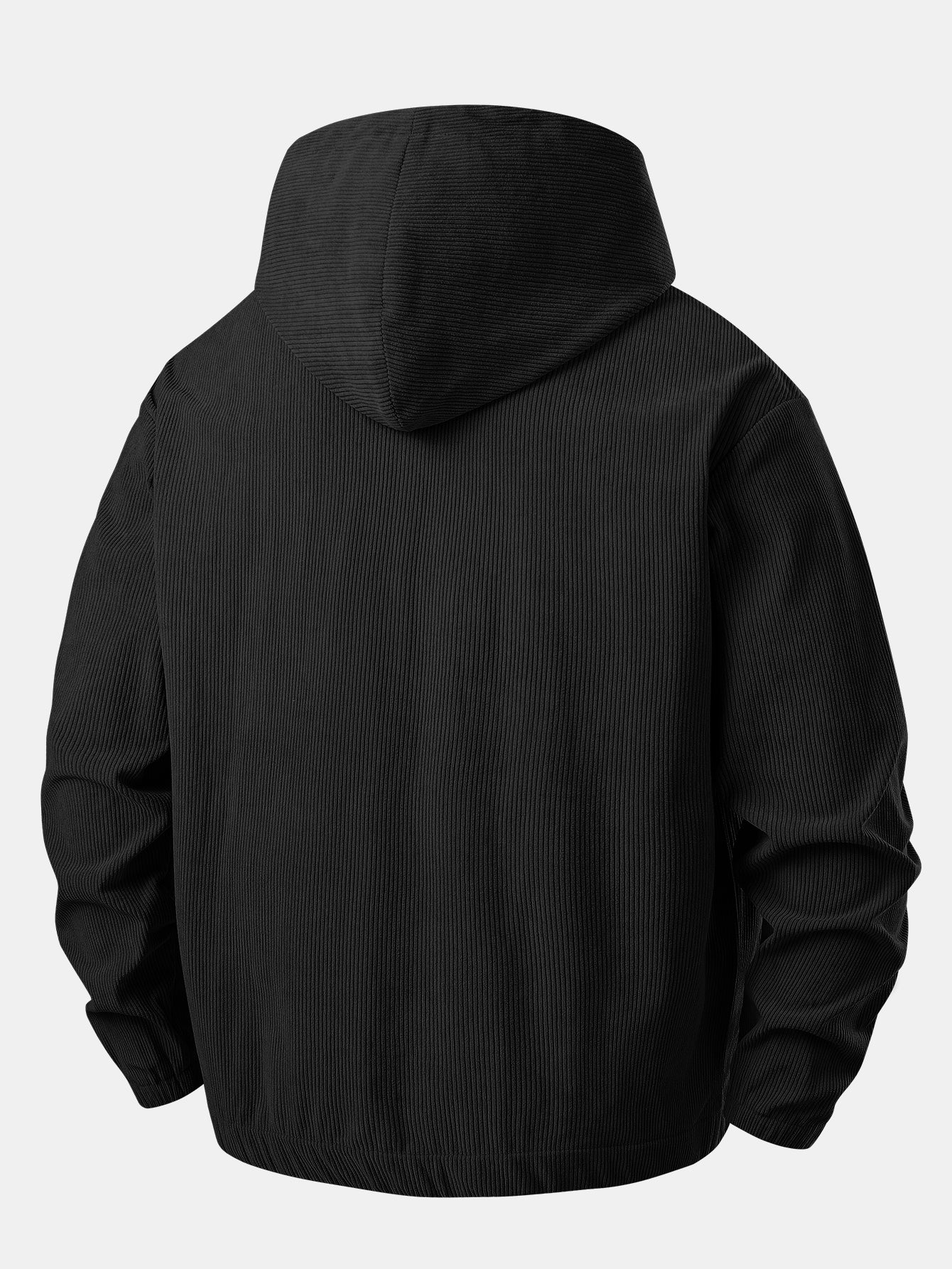 Relax Fit Quarter-Zip Corduroy Hoodie - Image 4