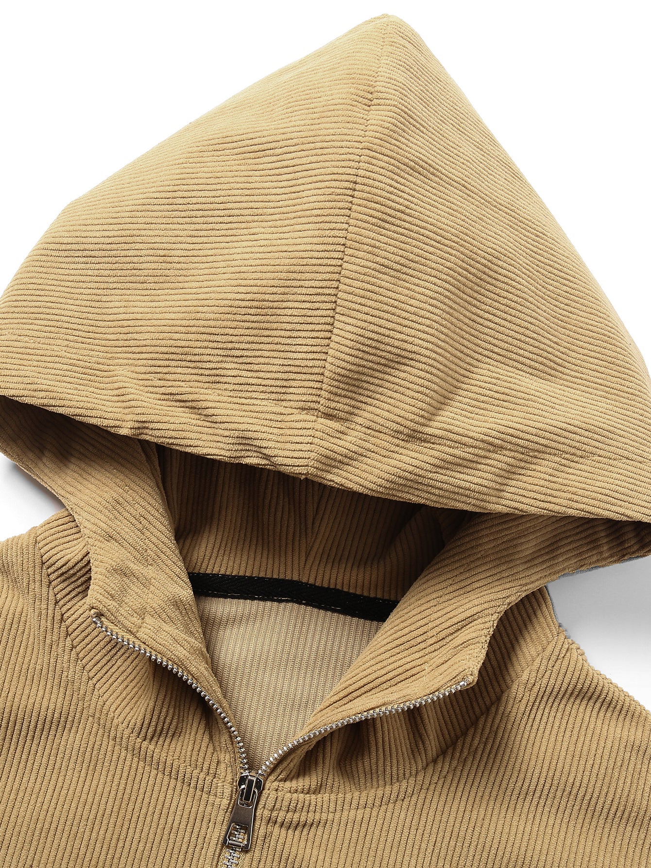 Relax Fit Quarter-Zip Corduroy Hoodie - Image 5