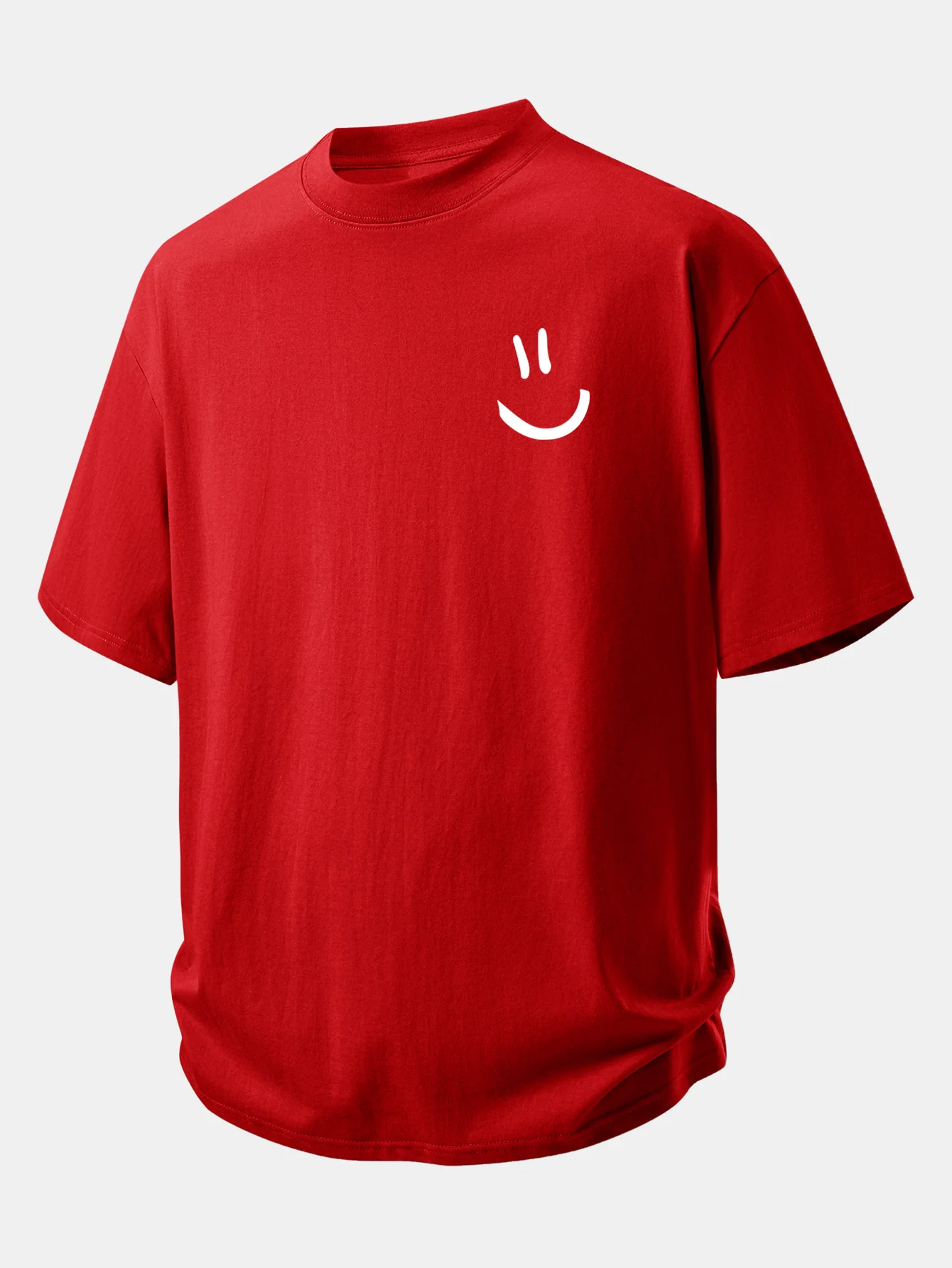 Relax Fit Smiley Face Print Cotton T-Shirt - Image 10