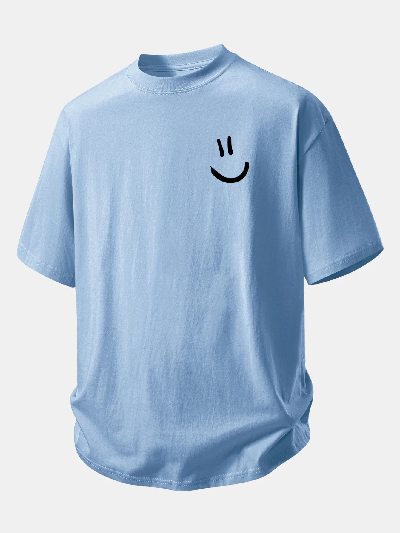 Relax Fit Smiley Face Print Cotton T-Shirt - Image 11