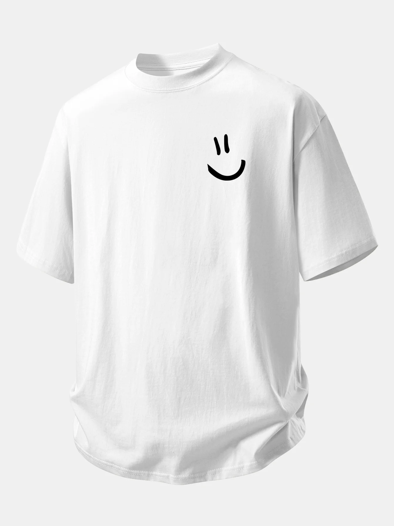 Relax Fit Smiley Face Print Cotton T-Shirt - Image 3