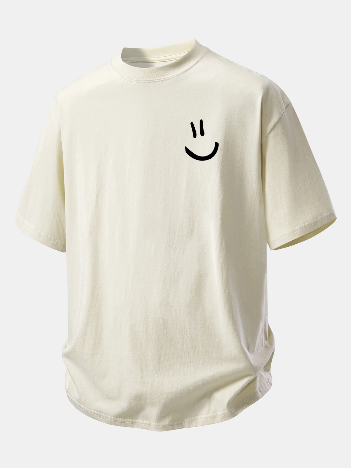 Relax Fit Smiley Face Print Cotton T-Shirt - Image 5